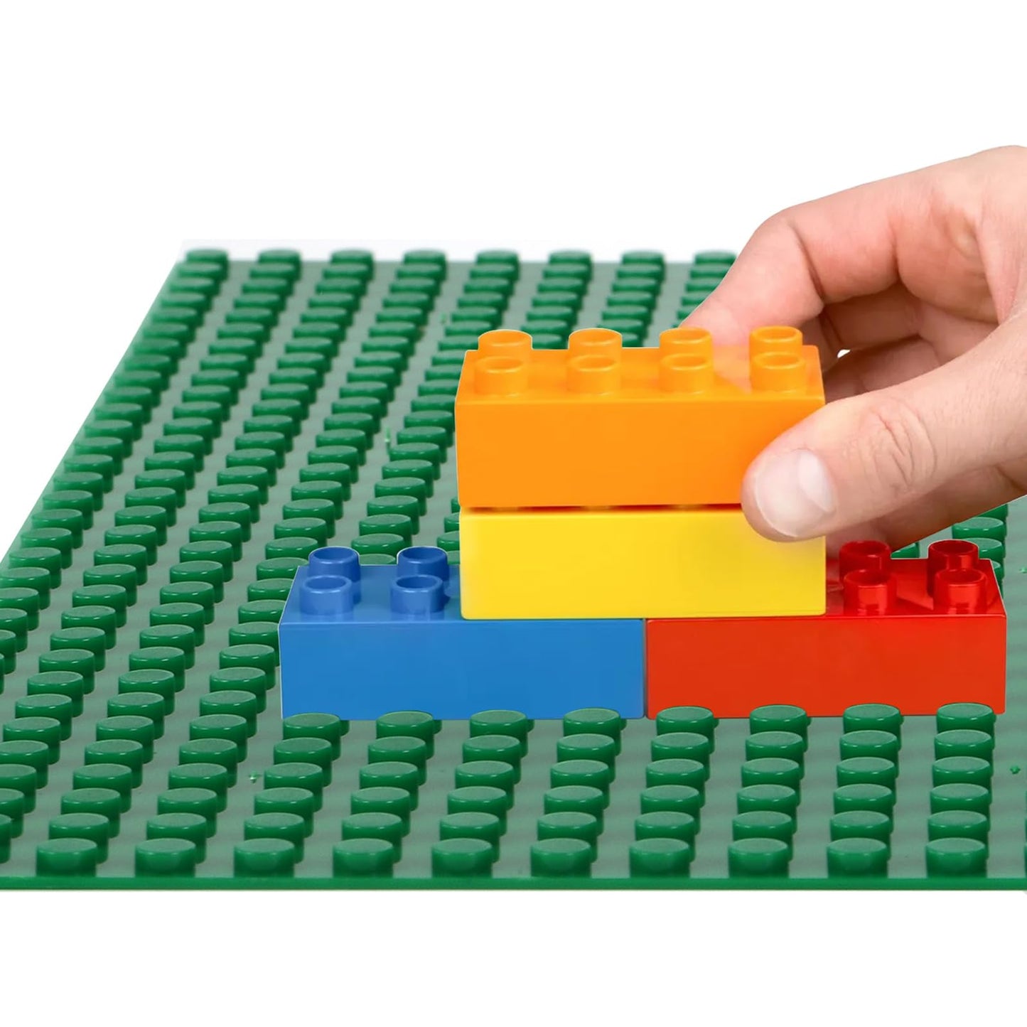 ZEAYEA 12 Pack Classic Baseplates, Building Base Plates Compatible with Most Standard Building Bricks, 10" x 10" Stackable Bases, Green