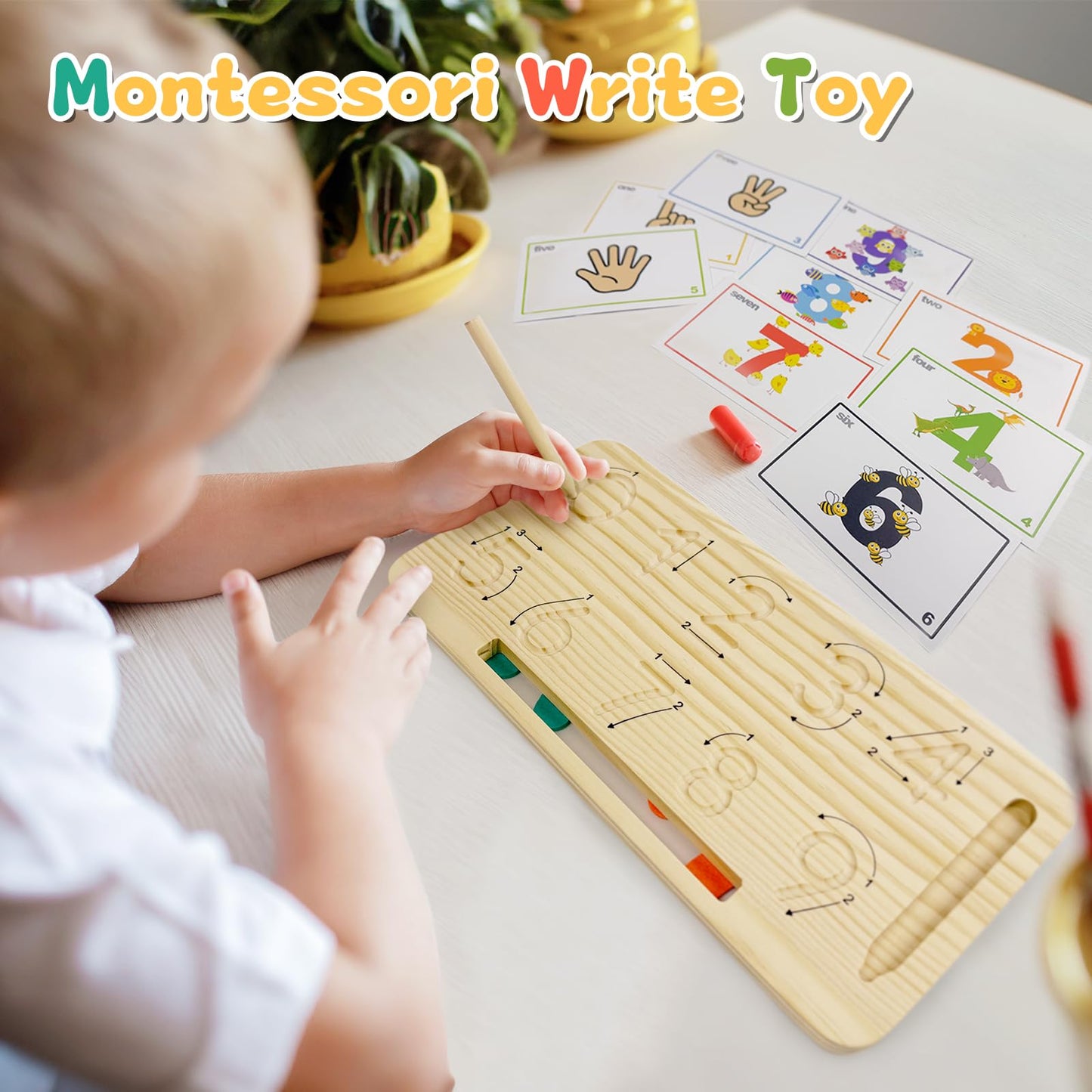 twivah Learning Toys 3-5, Educational Toys with Number Flash Card for 3+ Year Old, Montessori Number Math Manipulatives, Preschool Kindergarten School Supplies, Birthday Gifts for 3 4 5 6 yr Old Kids
