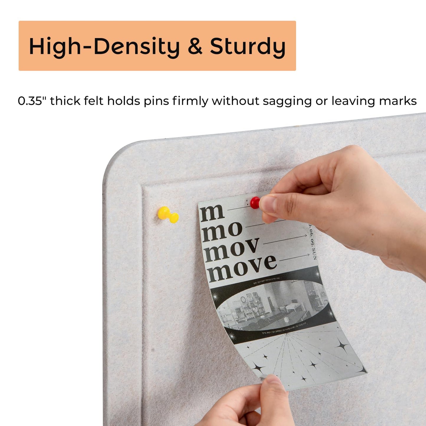 72 x 48 Inch Foldable Felt Bulletin Board (6 x 4 Ft) - Large Ivory Tan Pin Board for Boho Classroom Decor, Kids Playroom & Home Office - Self-Adhesive Sound Dampening Wall Panel