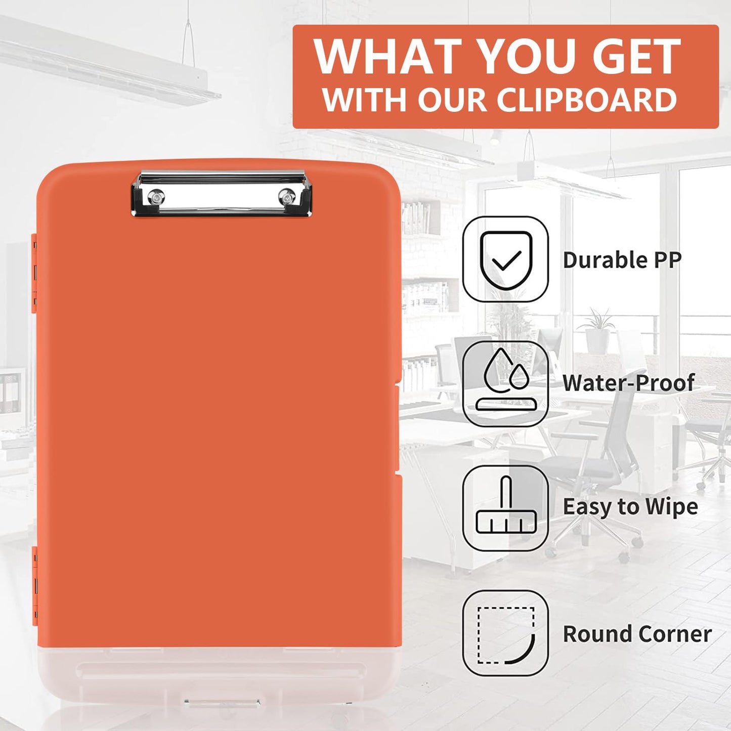 SFLHHDM Plastic Clipboard with Storage, High Capacity Clip Boards 8.5x11 with Storage, Heavy Duty Nursing Clipboards Folder, Cute Clipboard, Letter A4 Size Clipboards with Storage for Teachers, Nurse