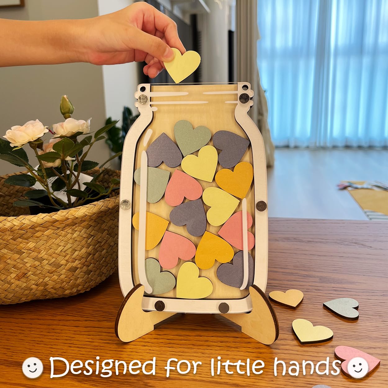 Magnetic Reward Jar for Kids, Classroom Reward System, Star Reward Jar, Incentive Good Behavior Responsibility Chart, Potty Training Rewards, Behavior jar for Boys Girls (Heart)