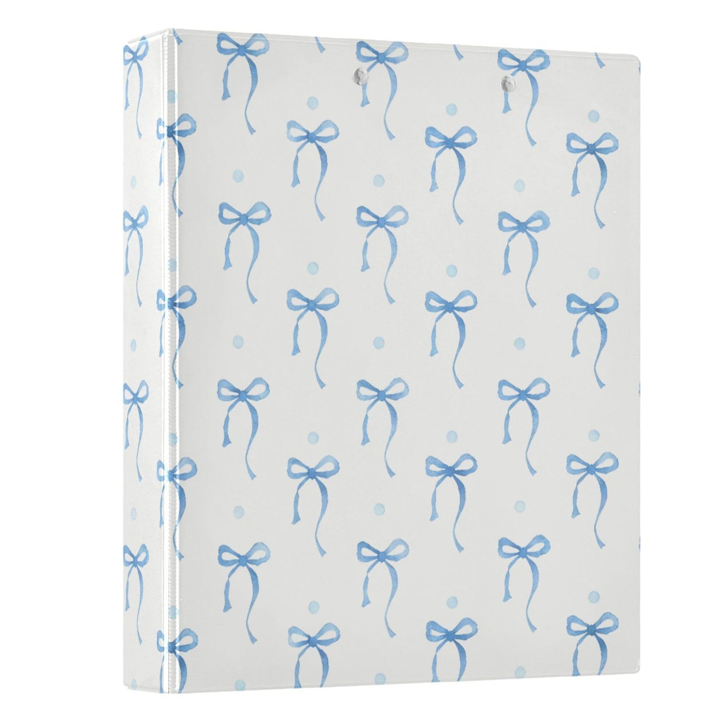 Blue Bow Round Ring Binders 1.5 Inch Ribbon Bow Knot 3 Ring Clipboard Binder for Office School Work Supplies File Folder 200 Sheet Capacity