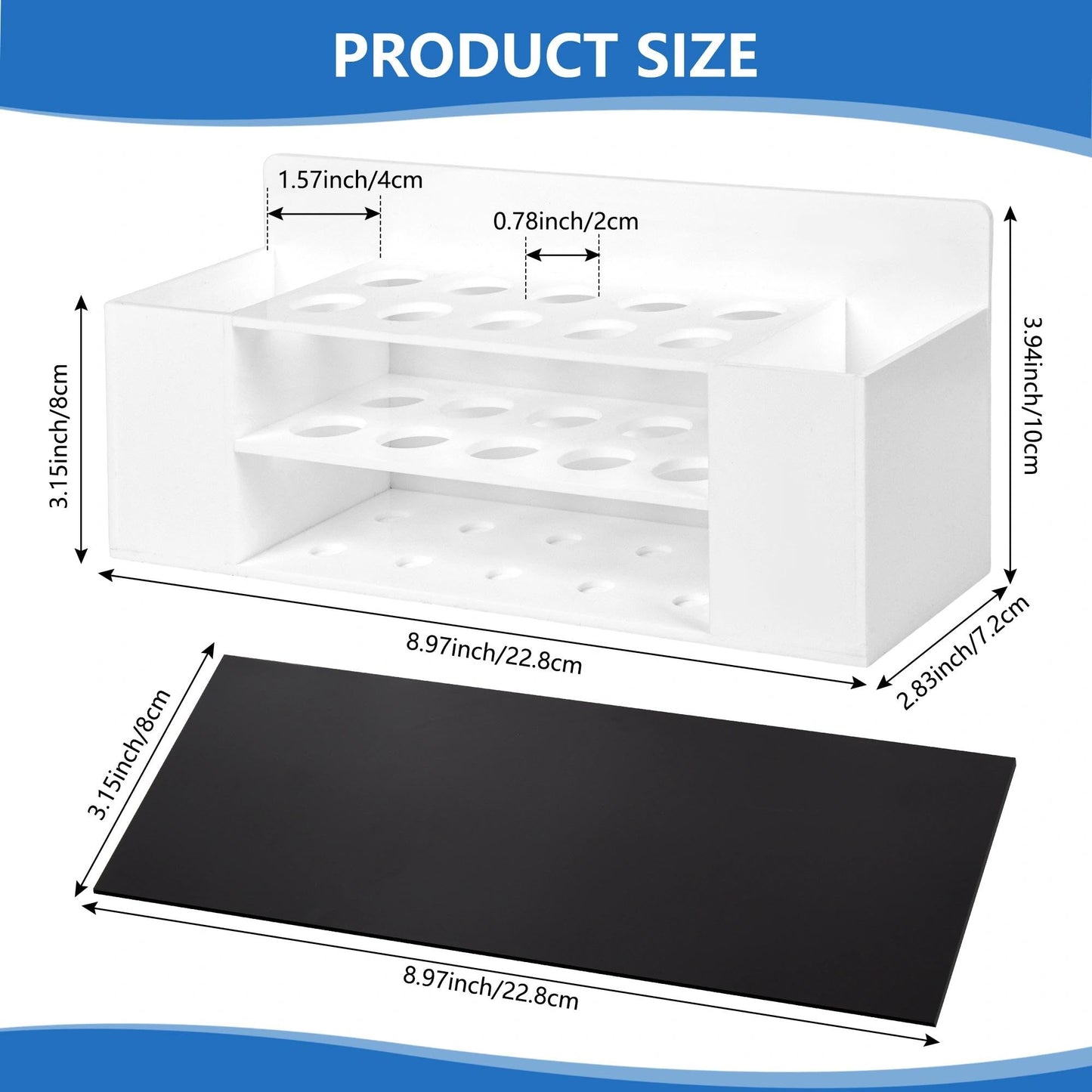 VieFantaisie Acrylic Magnetic Dry Erase Marker Holder, 10 Slots White Magnetic Marker Pen Holder, Magnet Storage for Whiteboard, Desk Locker Organizer Accessories, Office, Classroom, Home