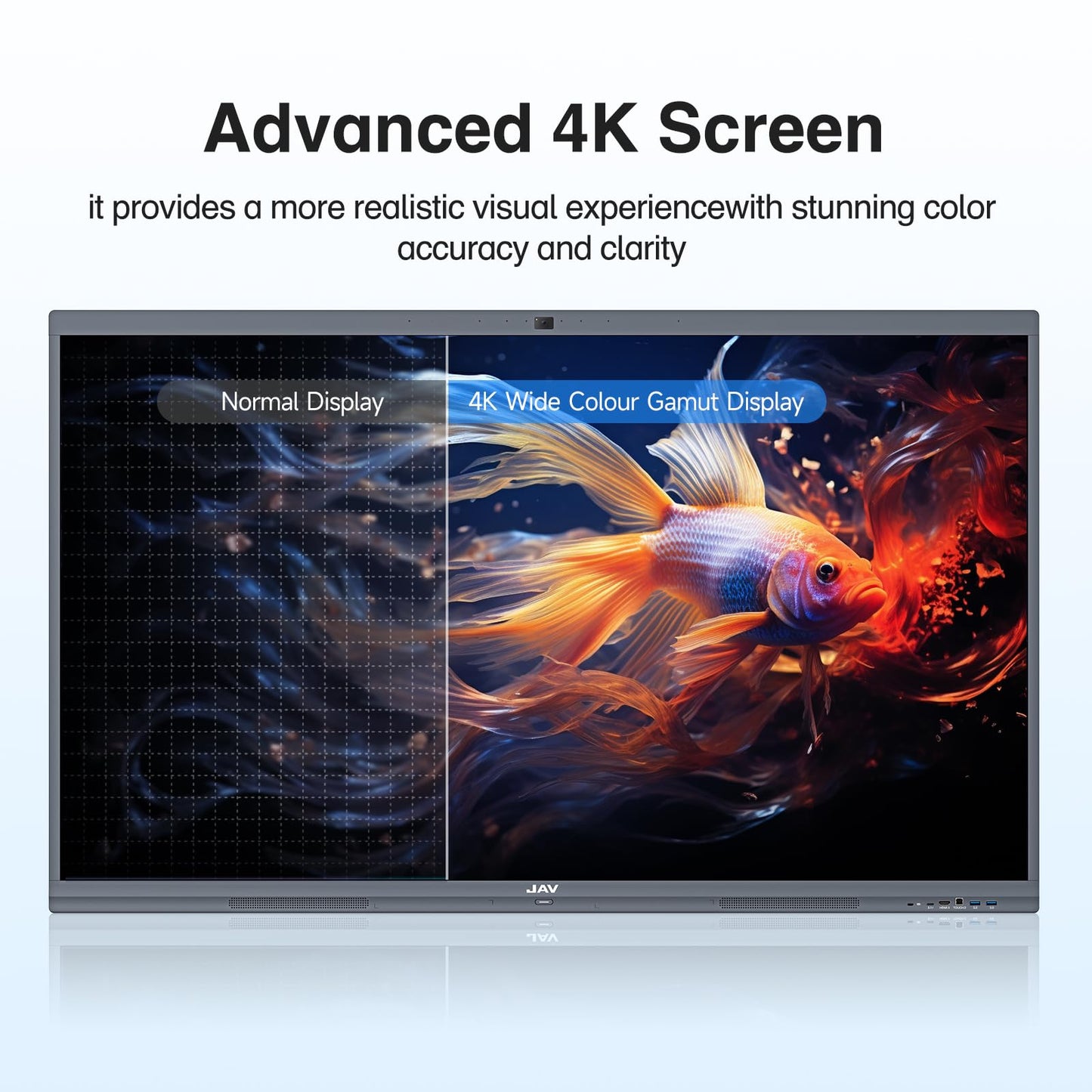 JAV Smart Board 4K UHD Interactive Whiteboard with EDLA Certification Built-in Android OS for Classroom Office Home Digital Display 8+128 GB for Hybrid Work (75 Inch)