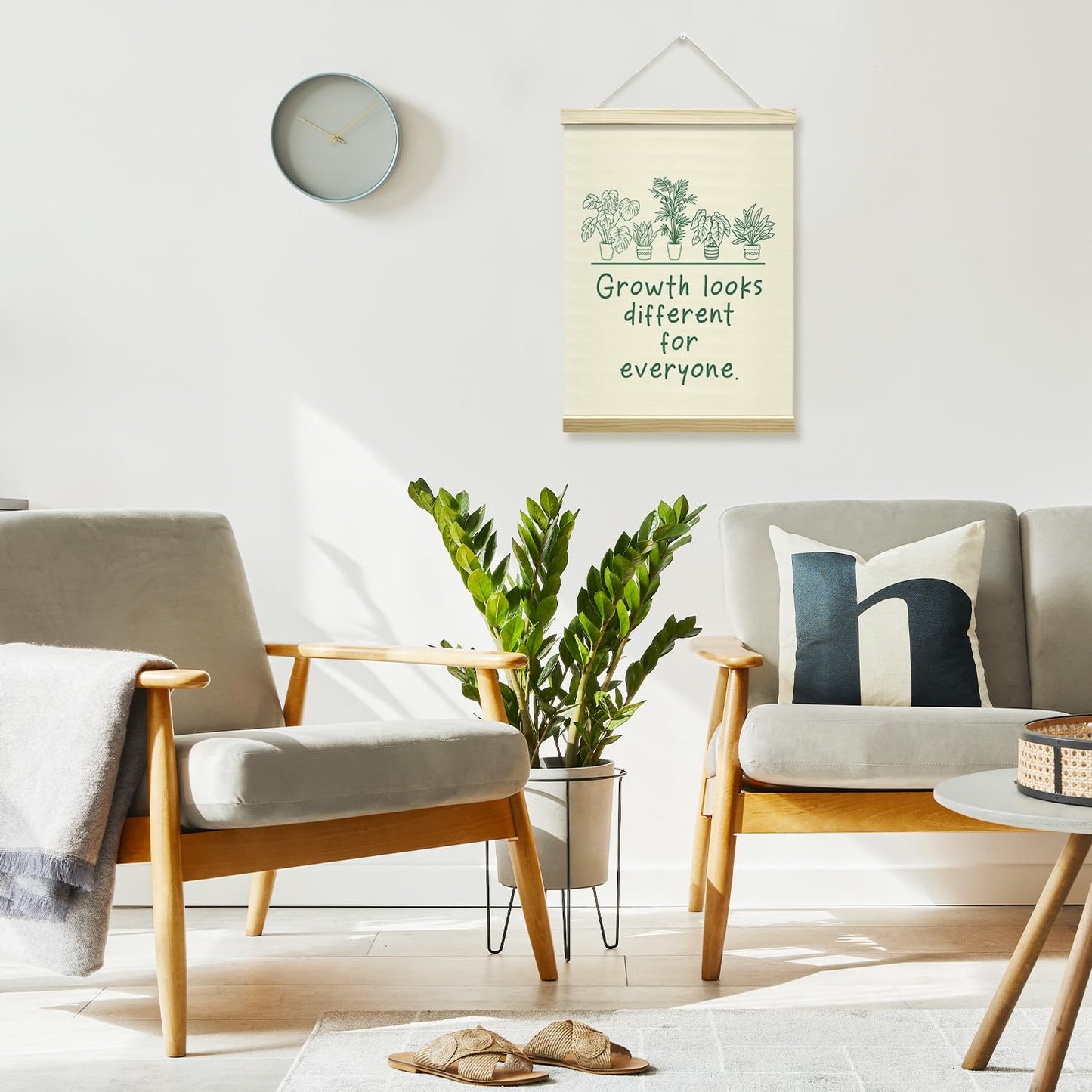 Mental Health Poster Hanger Frame-Growth Looks Different for Everyone, Affirmations Posters Canvas Wall Art for Therapy Counseling Office Classroom Decor, 12x16 Inches -021