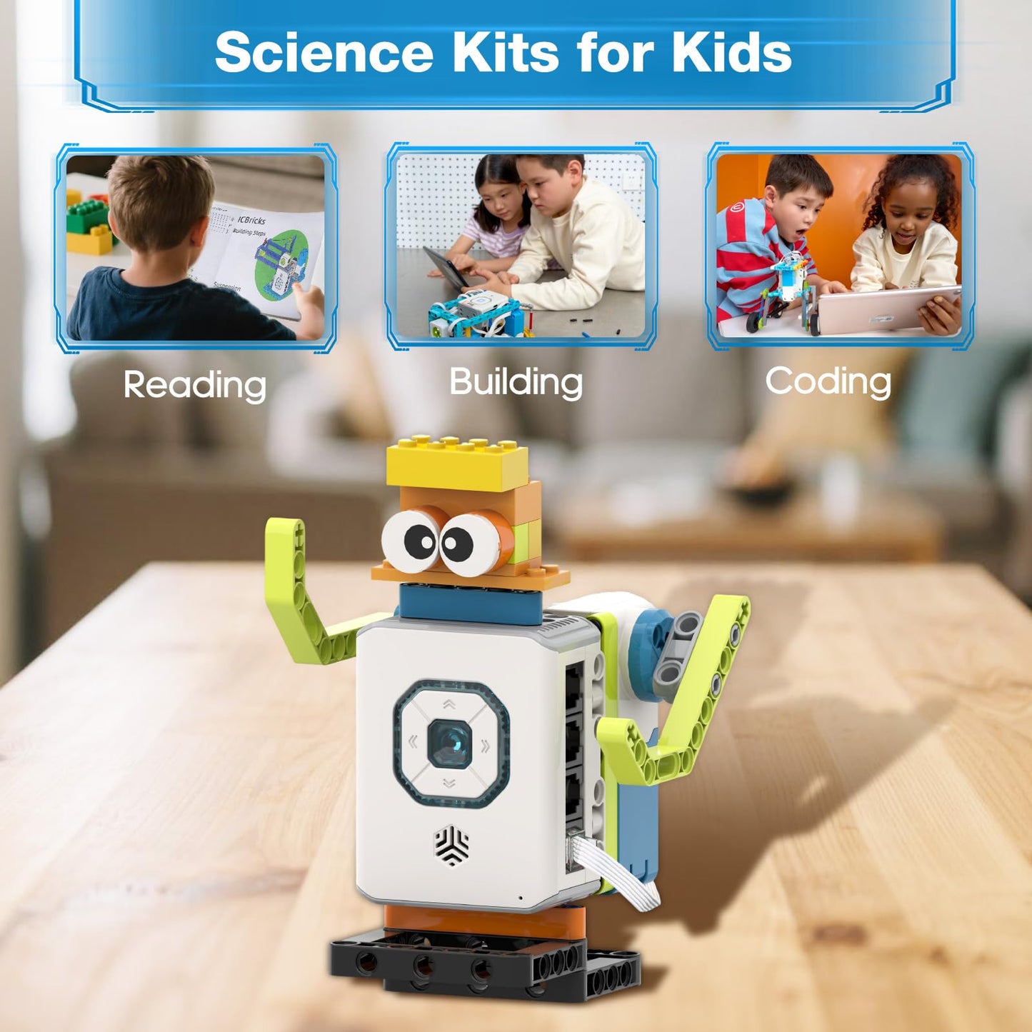 ICreateRobot 12 in 1 Coding Robot Kit ICBricks for Kids 6+, 240+ Piece Educational AI STEM Remote Building Learn to Code with Hub,Motor,Sensor,APP Control for Girls Boys Gift