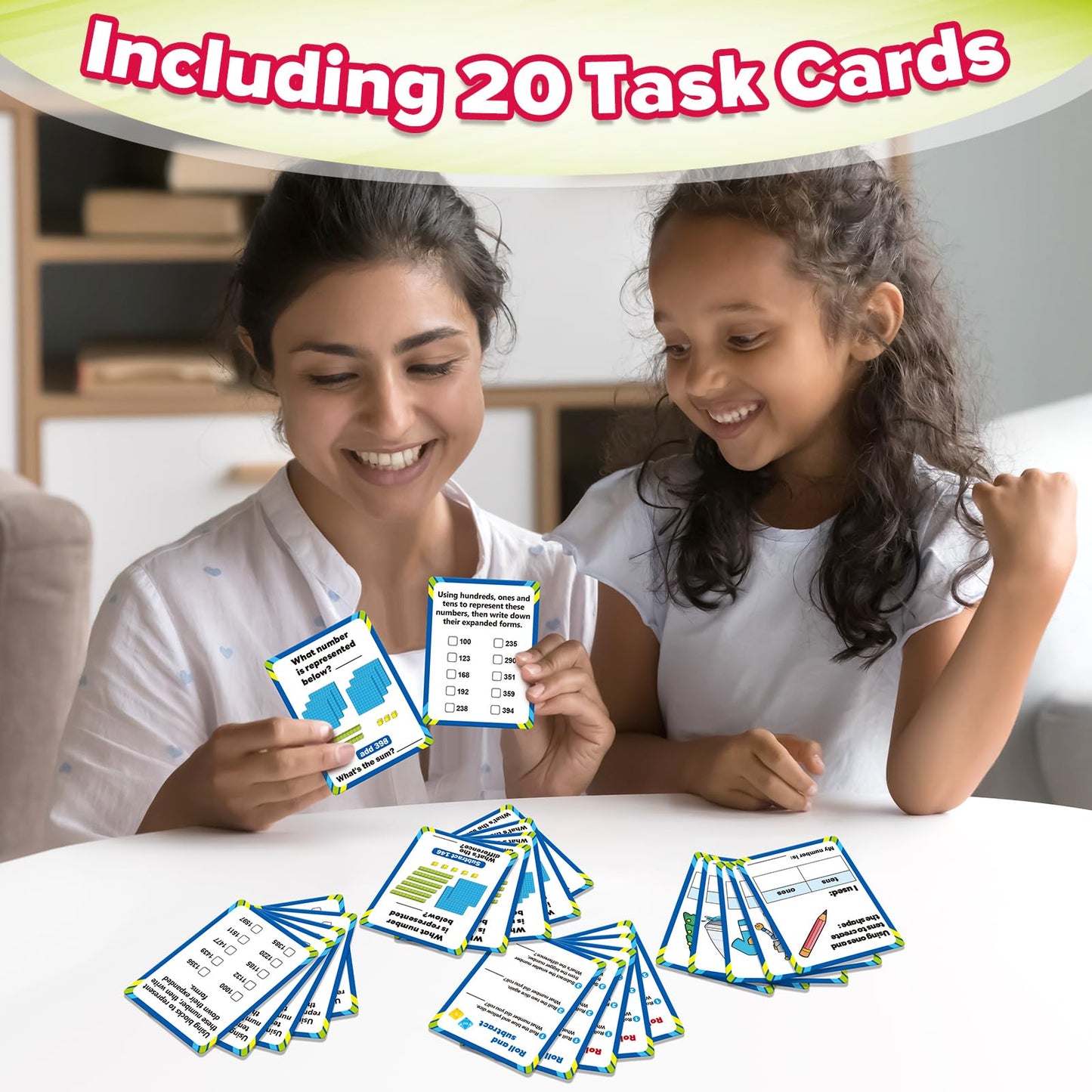 Torlam Base Ten Blocks for Place Value, Counting, Kindergarten Math Games - Base 10 Math Manipulatives for 1st-3rd Grade Kids