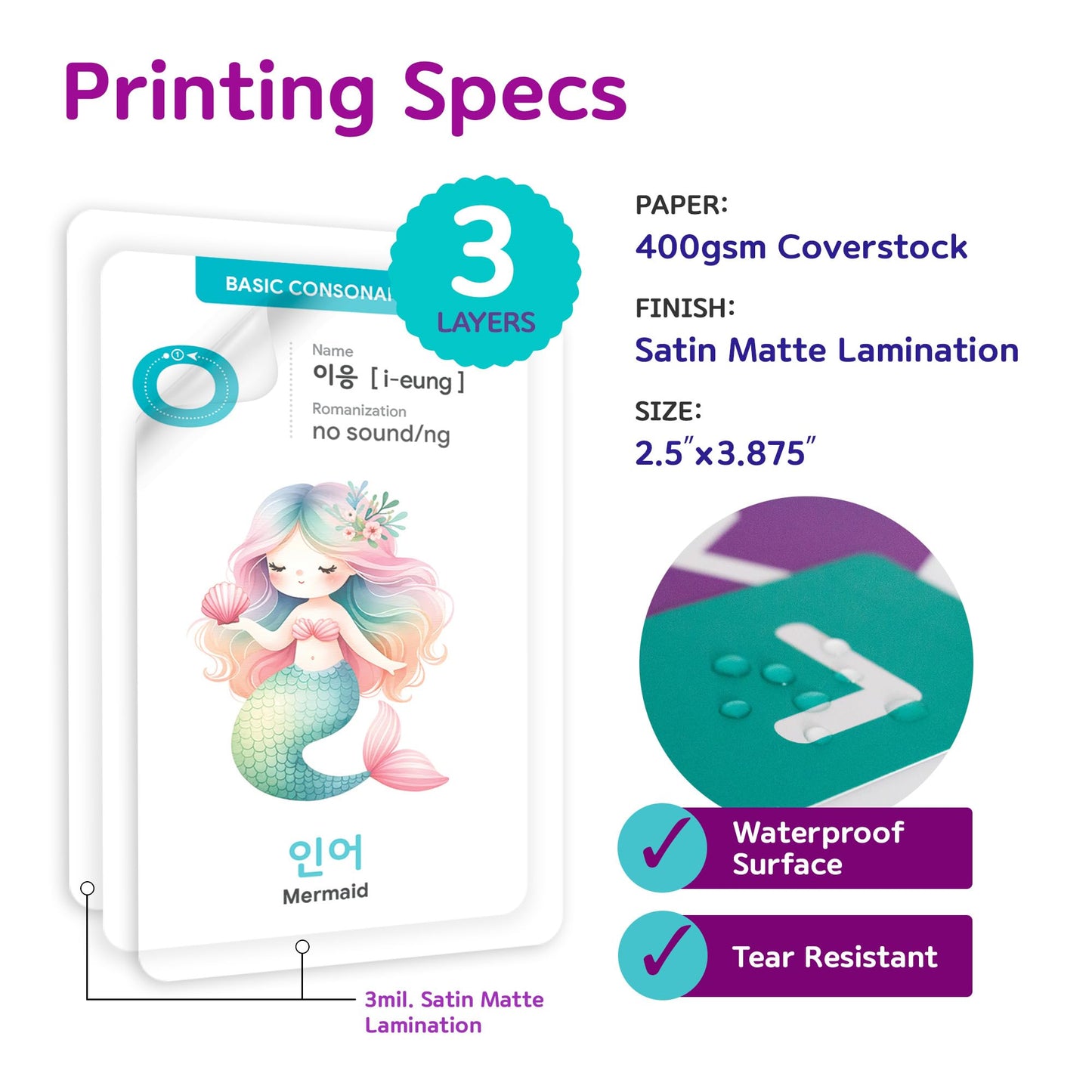 Stellarsol Korean Flashcards 2-Pack Beginner Gift Set - 40 Hangul, Numbers, Colors & Things Around The House Voc for Beginners with MP3 Audio