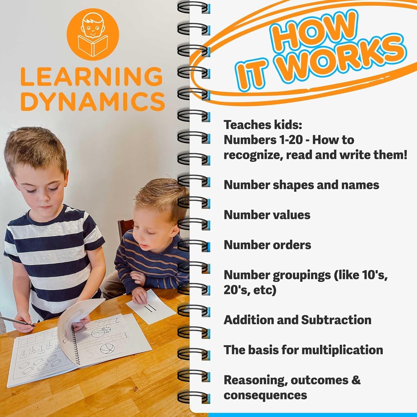 Learning Dynamics 15 Minute Math Program – Numeric & Math Learning Program Includes Flashcards, Manipulatives, Parent Guide Book – Learn Counting, Order, Value, Math Equations for 4-7 Year Olds