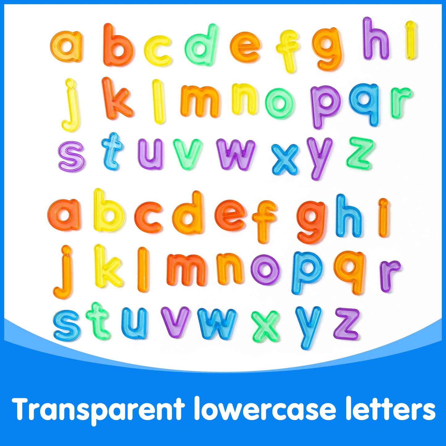 Odoorgames 78 Pcs Translucent Lowercase Letters - Learning Toy for Light Table Accessories and Manipulatives