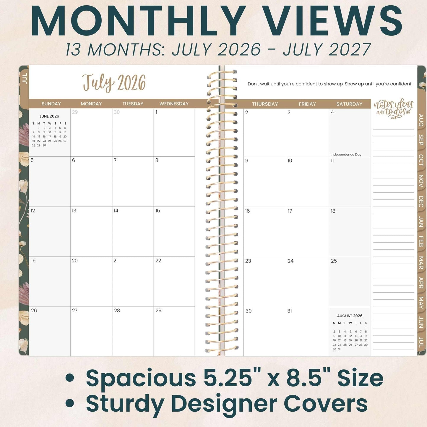 bloom daily planners 2026-2027 Planner - Academic Year (July 2026 - July 2027) Monthly & Weekly Soft Cover Planner for Women - 13 Month Calendar Agenda Book with Stickers - 5.5" x 8.25" - Butterfly Garden