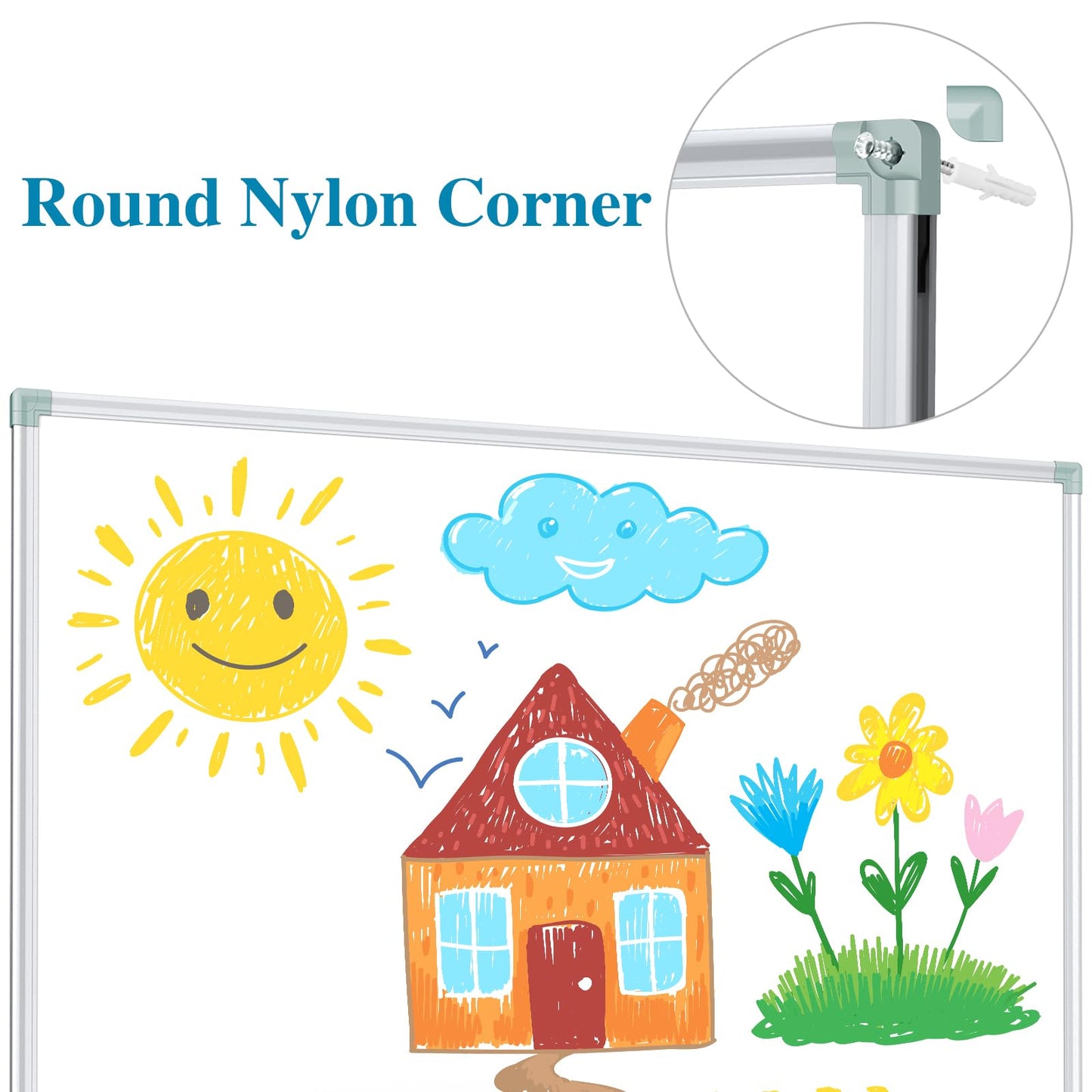 Lockways White Board Dry Erase Board 36 x 24 Inch, Magnetic Whiteboard 3 x 2, Silver Aluminium Frame for School Office and Home