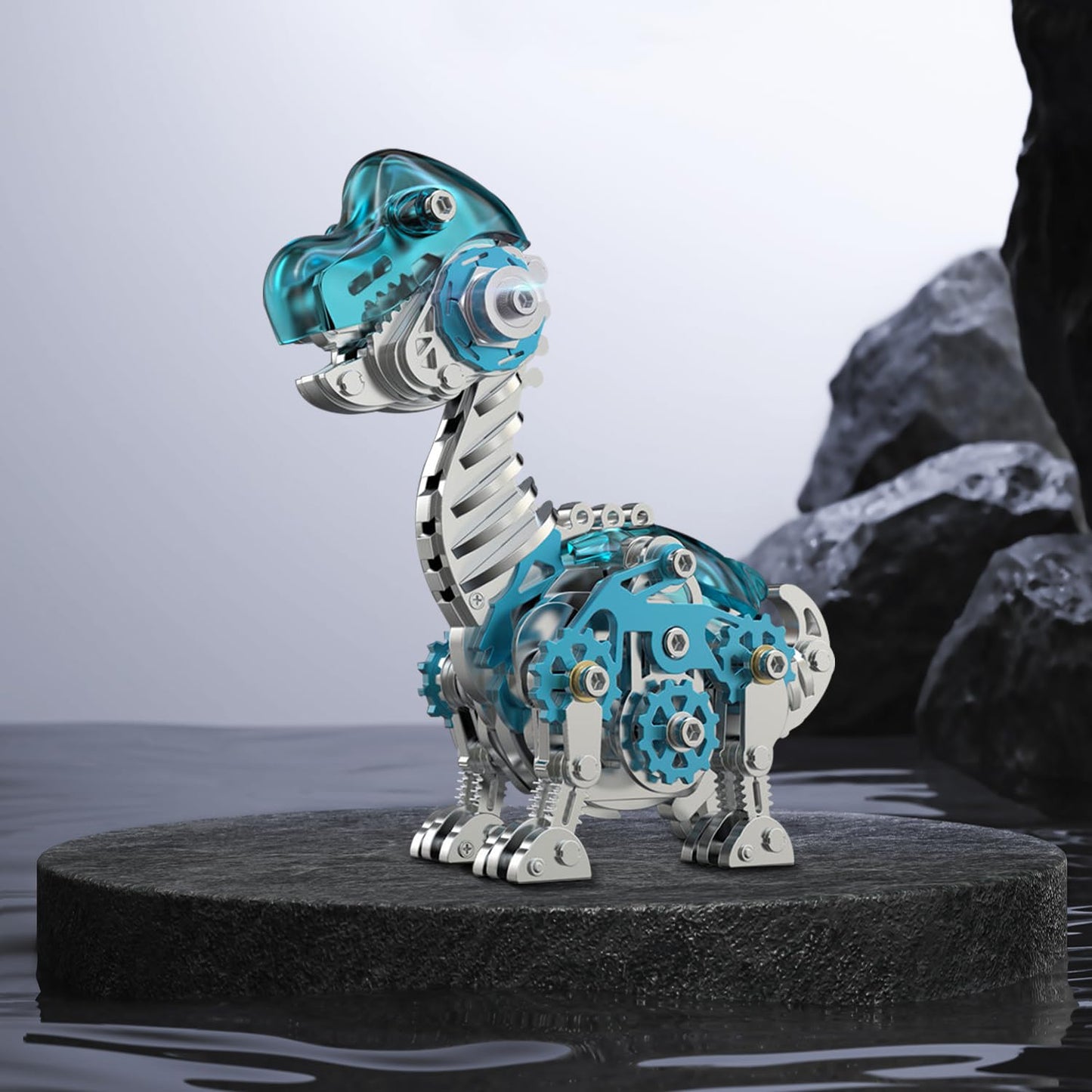 3D Metal Puzzles for Adults,3D Metal Model Kits Mechanical Dinosaur Model Brachiosaurus,Steel 3D Puzzles Stainless Steel Ornaments for Adults Home Decor Art Craft Gifts Toys.