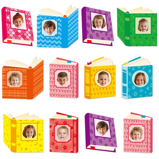 60pcs Book Theme DIY Cutouts Book Bulletin Board Decoration Set Colorful Reading Paper Cut-Outs Classroom Decor for Boy Girl Classroom DIY Photo Craft Kindergarten School Wall Door Supplies