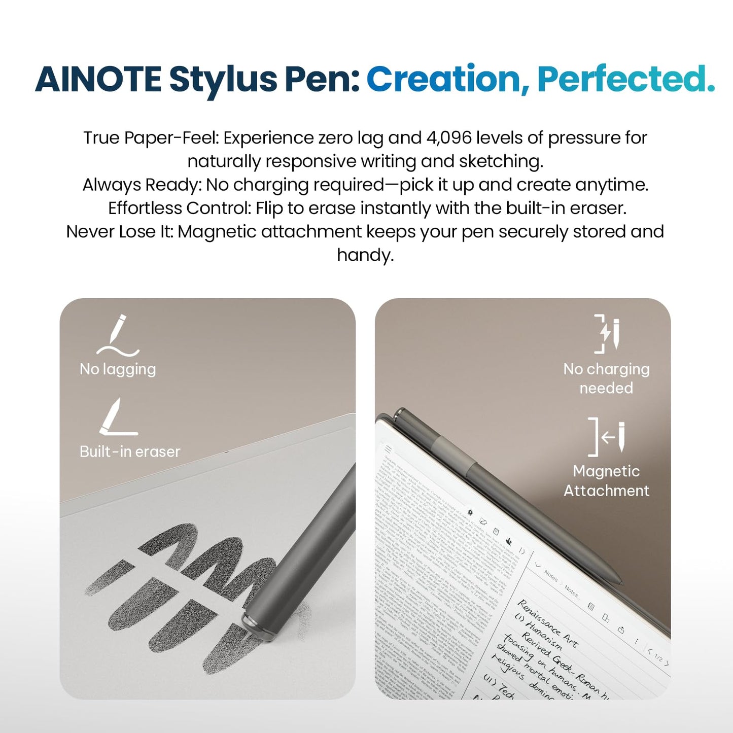 iFLYTEK AINOTE 2: 10.65" E-Ink Digital Paper Tablet – AI Meeting Assistant, Automated Smart Summaries, Live Voice-to-Text Transcription & Included Stylus