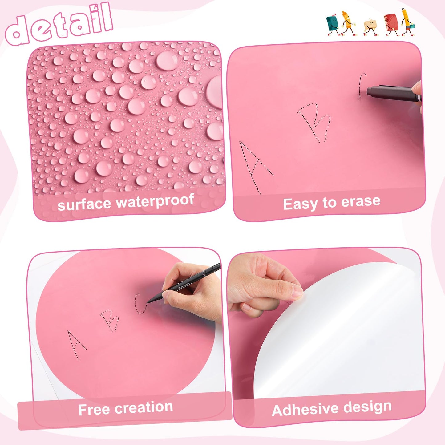 Lincia 24 Pack Colorful Dry Erase Dots Circles Spots for Classroom Table 10.5 Inch Removable Vinyl Desktop Stickers Spots Wall Decals for 100th Day of School Teacher Students Home (Pink Colors)