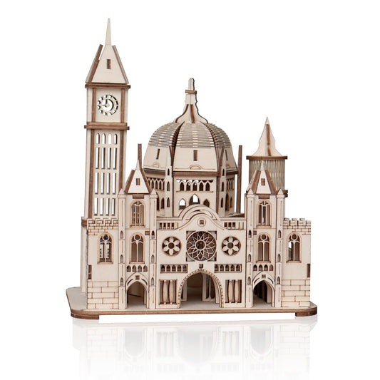 Foyucool 3D Wooden Puzzle for Adults, DIY Creative Castle Design Model Kit, Creative Assembly Model Building Kits to Build for Adults, DIY Assembly Puzzle for Christmas Day
