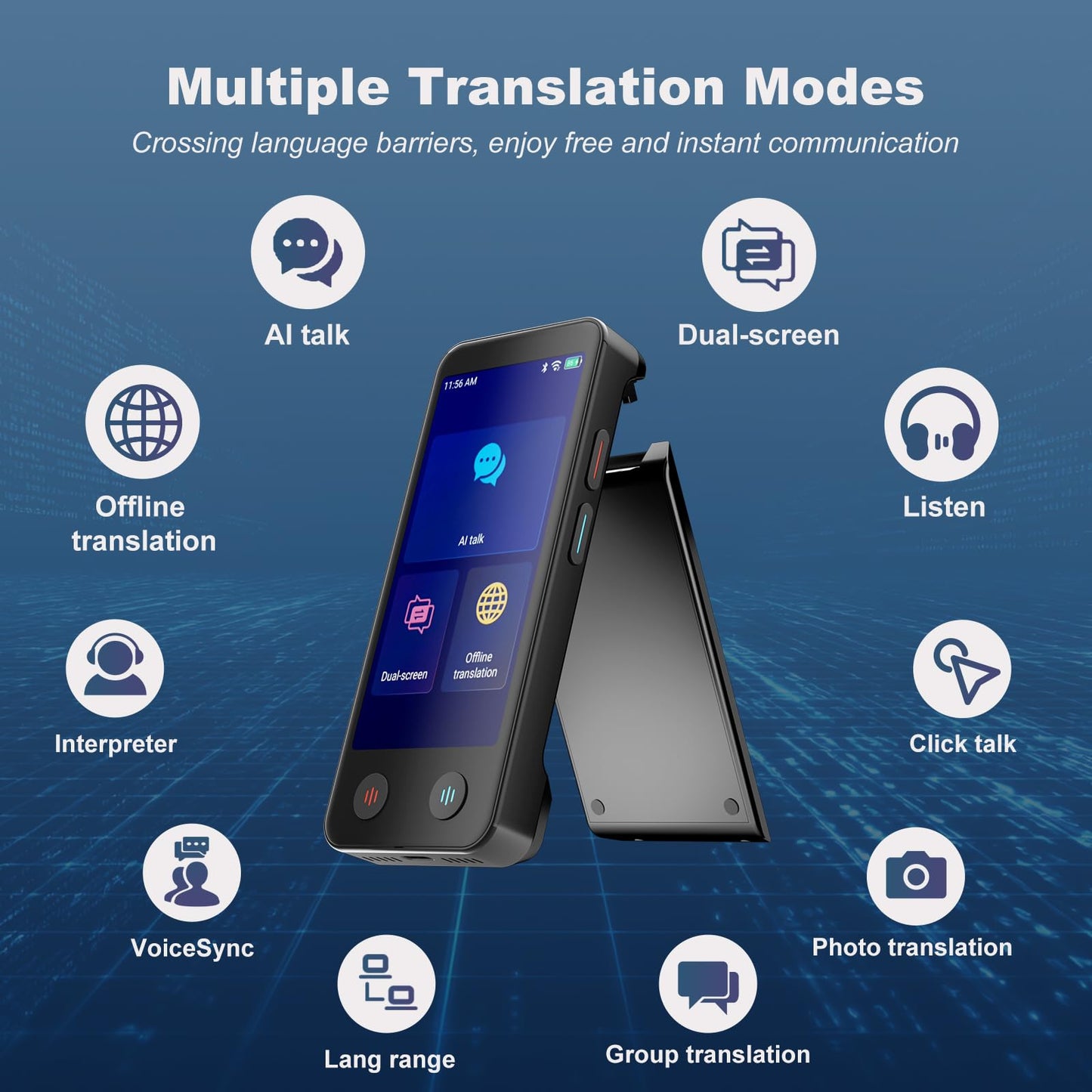 iTour D-pro Language Translator Device, Real time Instant Voice Translator, Dual Screen Online & OfflineTranslation Device for Business, Travel and Learning