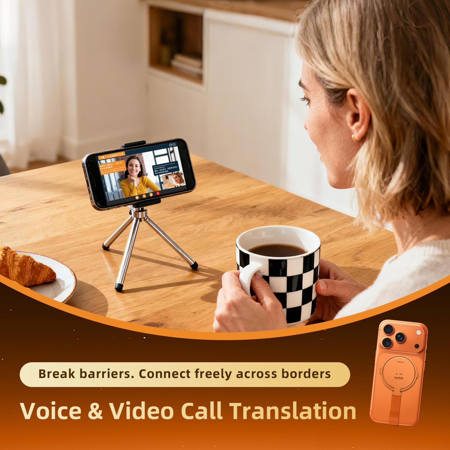 KECHOXAI AI Translator Device 146 Languages, Real-Time Voice Translator with Magnetic Stand, Offline Translation, Photo & Text Translator, Portable Language Translator for Travel