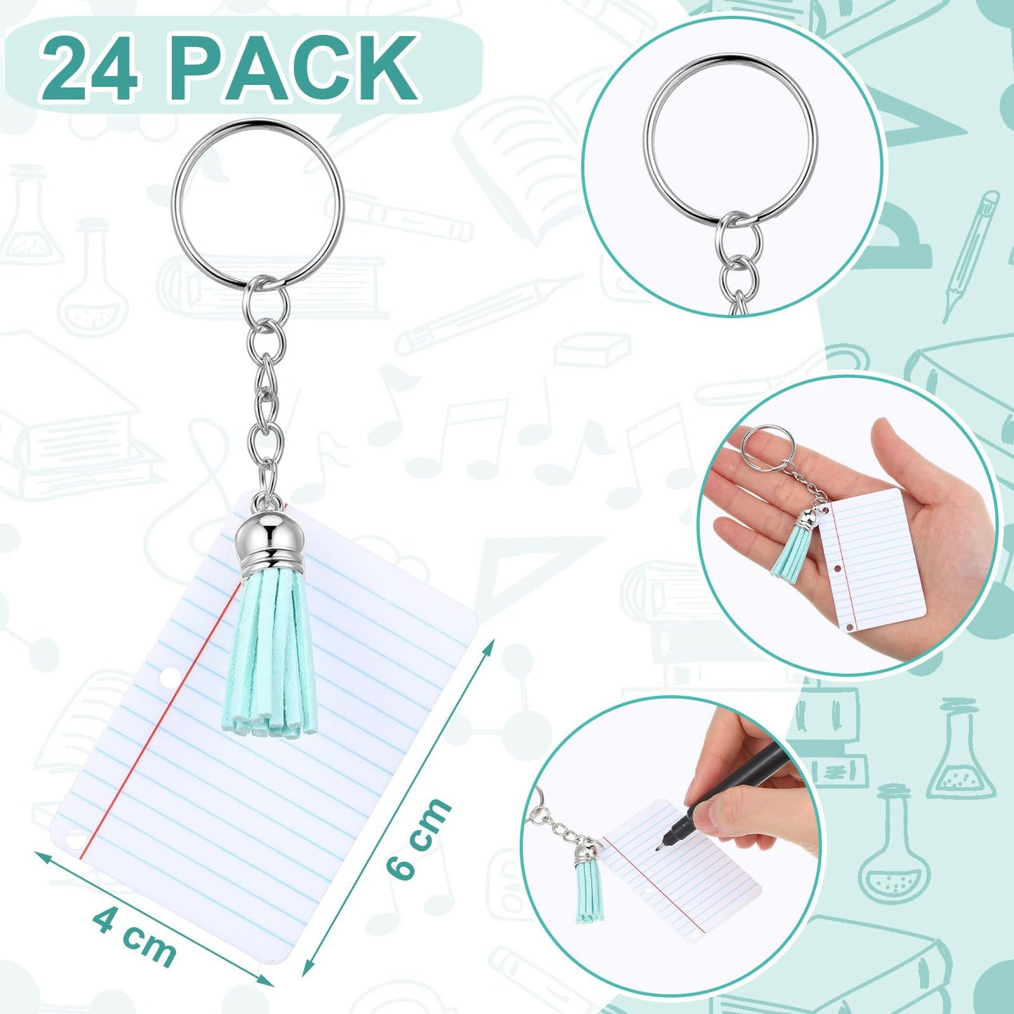 Sureio 30 Pcs Back to School Teacher Appreciation Gift Bulk Mini Notebook Keychain Gifts Bulk Note Book Bundle for Preschool(Notebook)