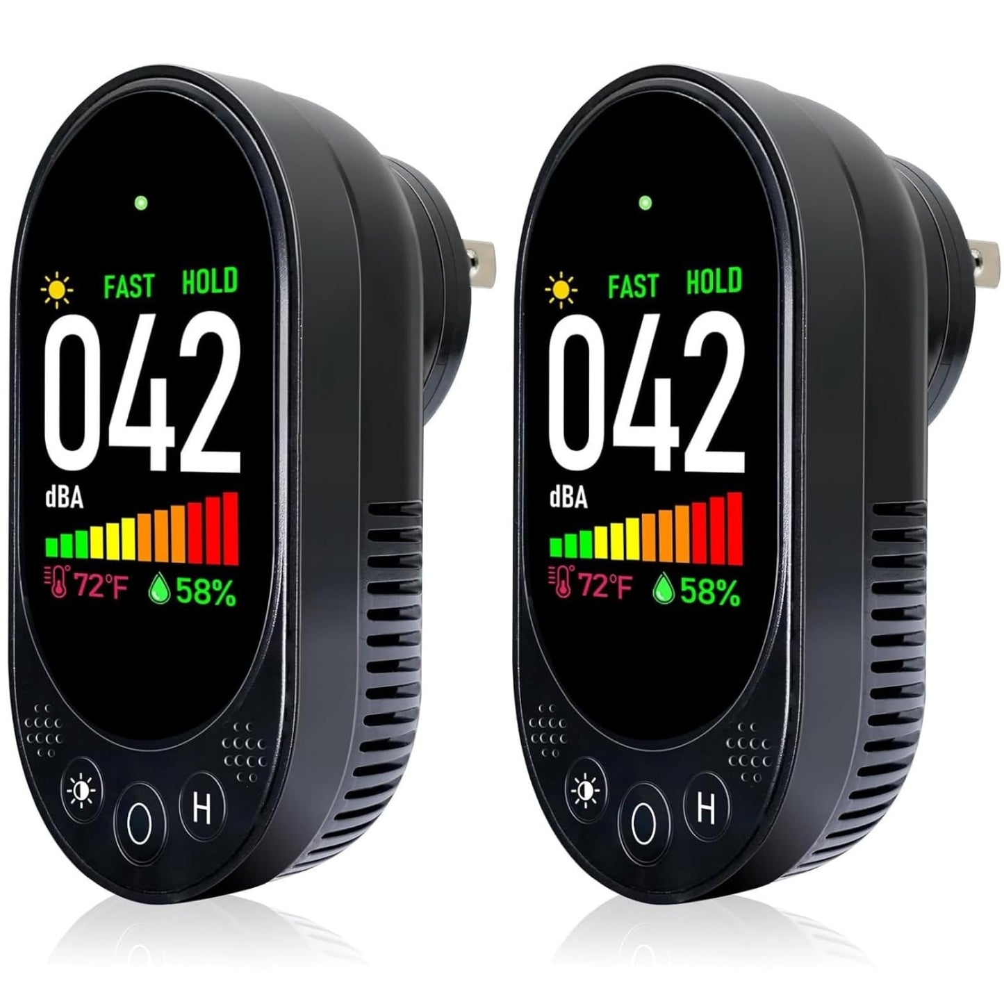 VETOUCH Plug-in Noise Meter Digital Sound Level, 3 in 1 Decibel Meter with Temp Humidity, 30-130dB Portable SPL, AC Powered, Data Hold, Max Min, Fast/Slow, 1.83" LCD, Meter for Home RV