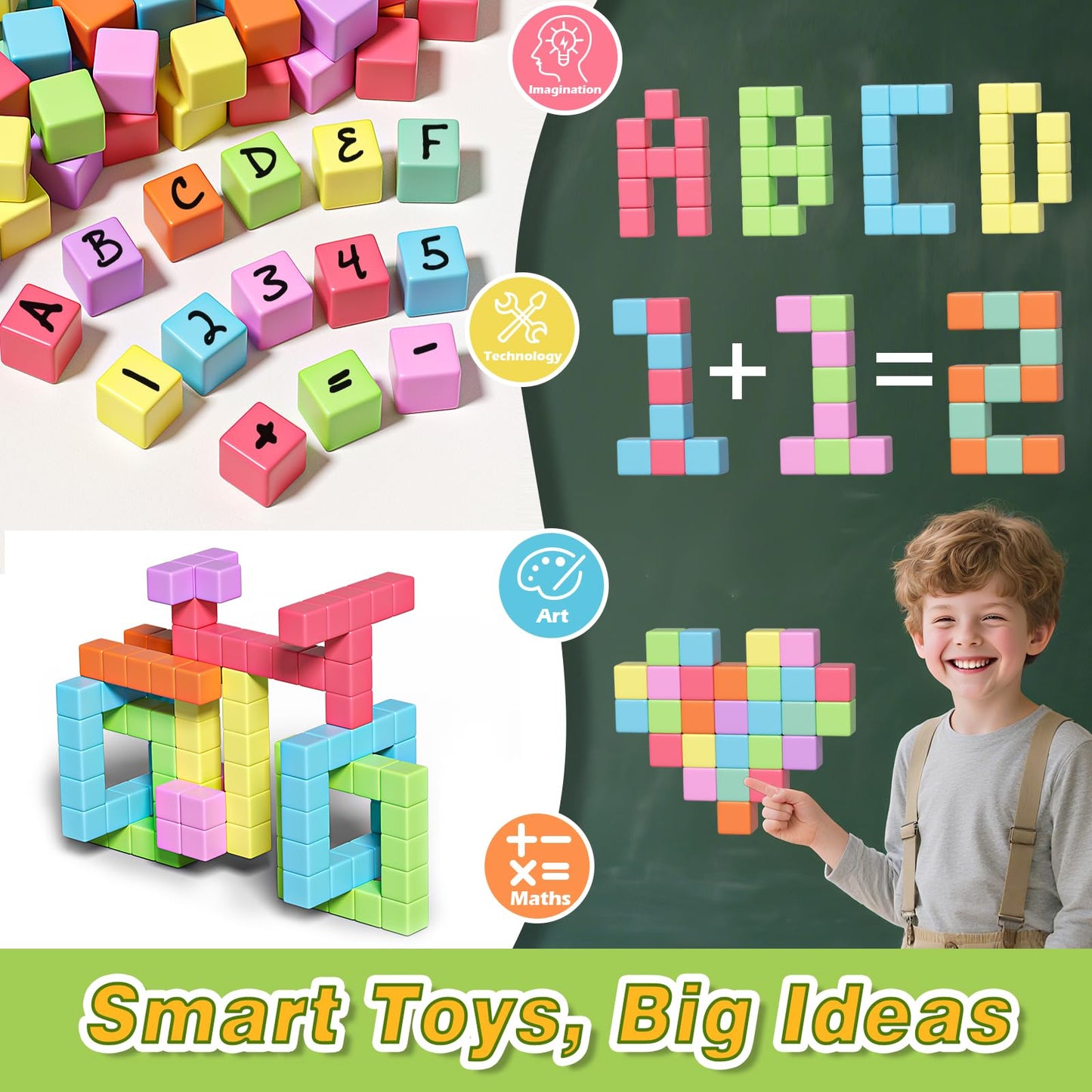 Apluses Magnetic Blocks for Toddlers Toys, Magnetic Building Cubes Toy for Sensory STEM Autism Education Preschool, Magnet Toys for 3 4 5 6 Year Old, Birthday Gifts Games for Boys Girls