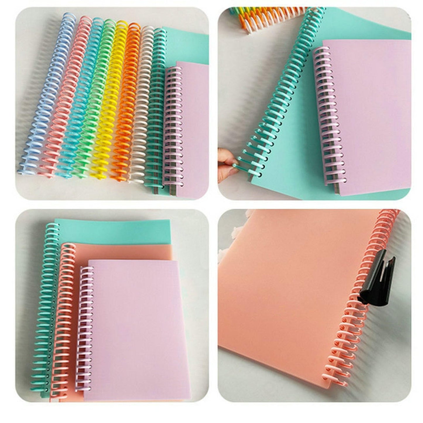 14 Pcs Plastic Binding Combs, 14 Colors Comb Binding Spines, Ring Plastic Combs and Spines for Teacher Student Document Notebook File Making, for A4 B5 A5