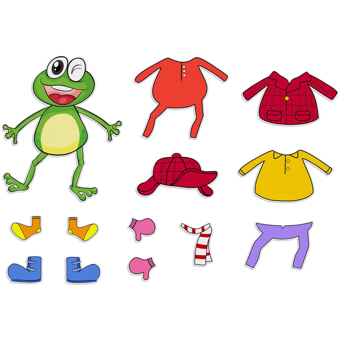 Ai fsem Froggy Gets Dressed Felt Board Story Sets Classroom Must Haves Flannel Board for The Classroom Speech Therapy Materials Teacher Play Set
