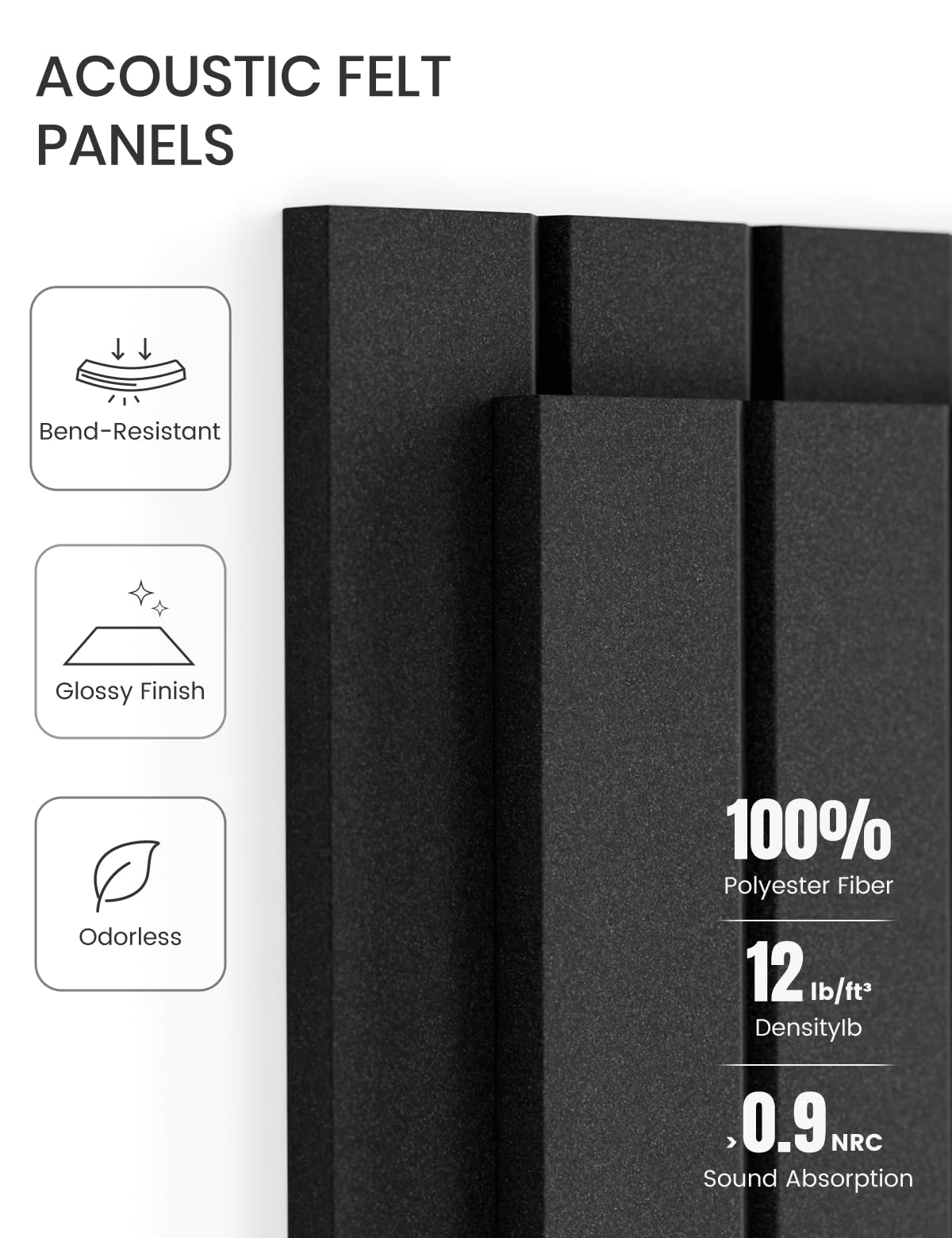 Fluxynara Large Felt Bulletin Board 48" x 36" Cork Board Alternative-12 Pack with 70 Safe Removable Adhesive Tabs, Cork Boards for Walls Cork Board for Home Office Classroom Pin Board (Charcoal Gray)