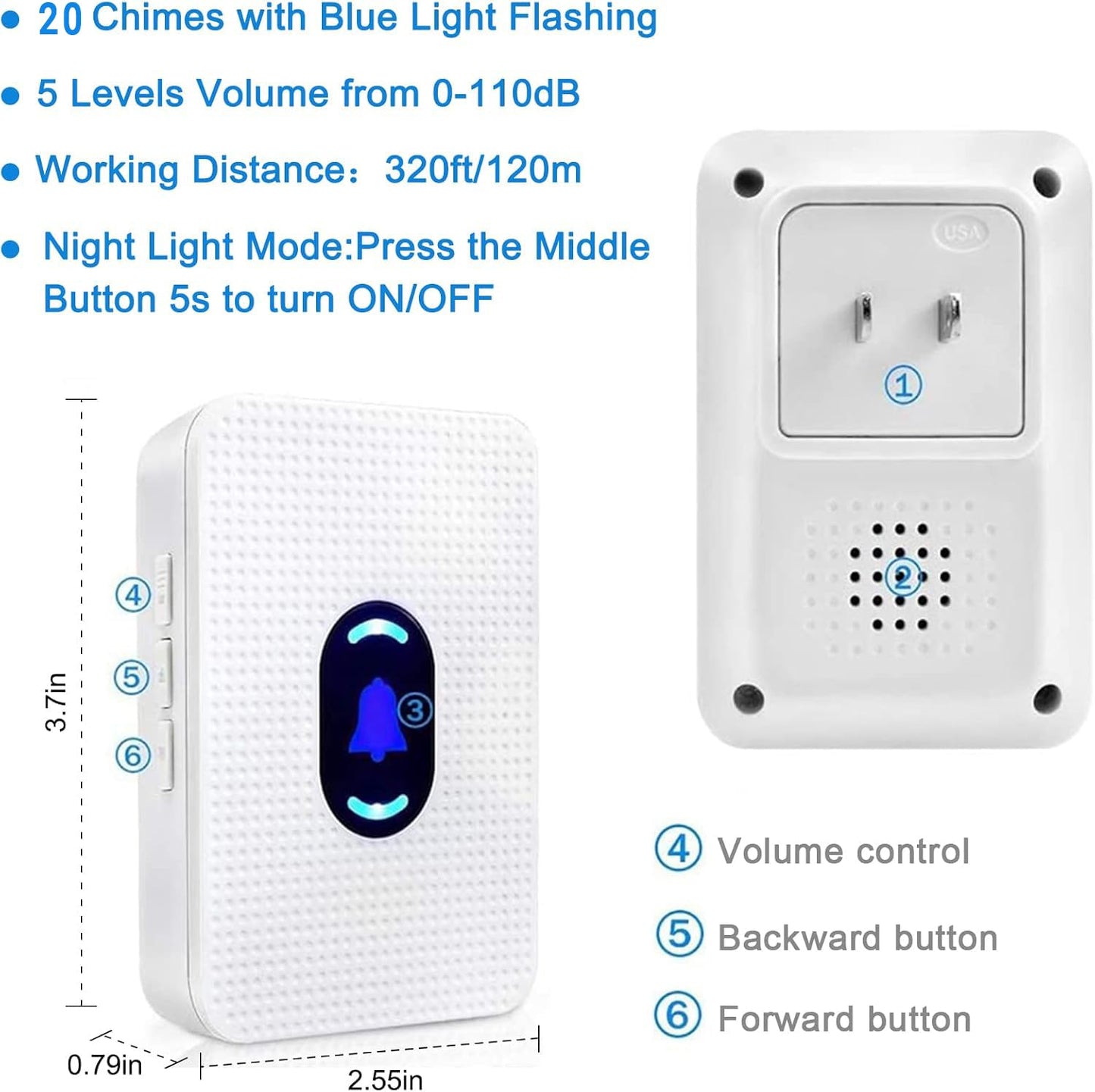 Daytech Wireless Caregiver Pager Call Button for Elderly at Home, Alert Button for Seniors, Emergency Watch for Disabled Patient, Caregiver Alert System with 3 Receiver, Medical Help Button