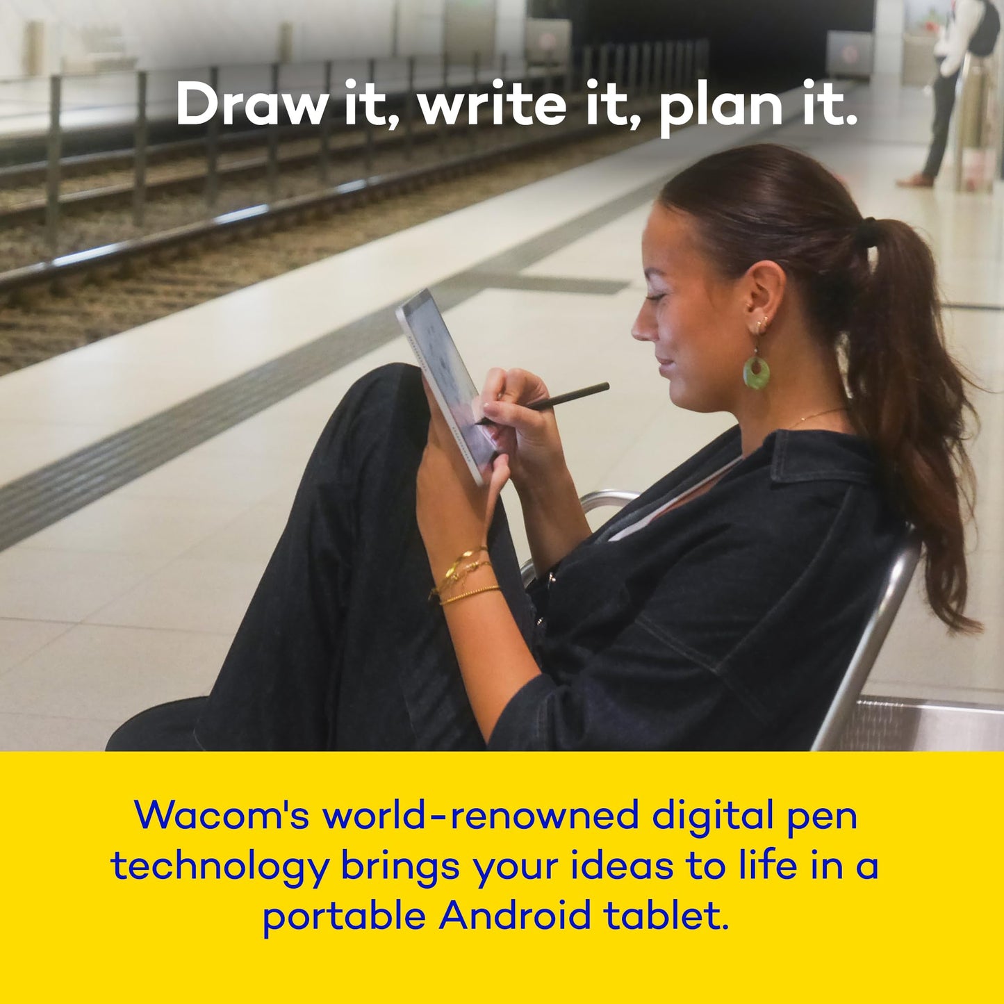 Wacom MovinkPad 11, Android Mobile Drawing Tablet, 11" with Battery-Free Slim Pro Pen 3, 8GB RAM/128 GB Storage, Quick Draw Feature, Anti-Glare Etched Glass Matte Screen, No Computer Needed