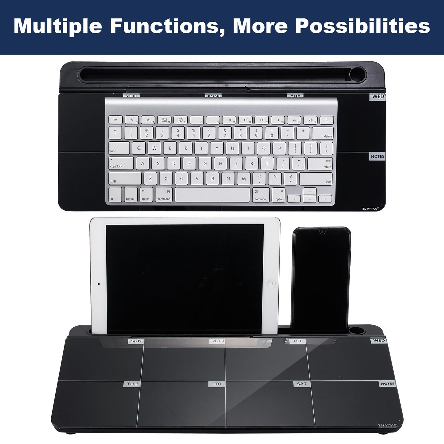 TSJ OFFICE Desktop Whiteboard Dry-Erase-Board - Computer Keyboard Stand White Board Surface Pad with Drawer, Desk Organizers with Accessories for Office, Home, School Supplies