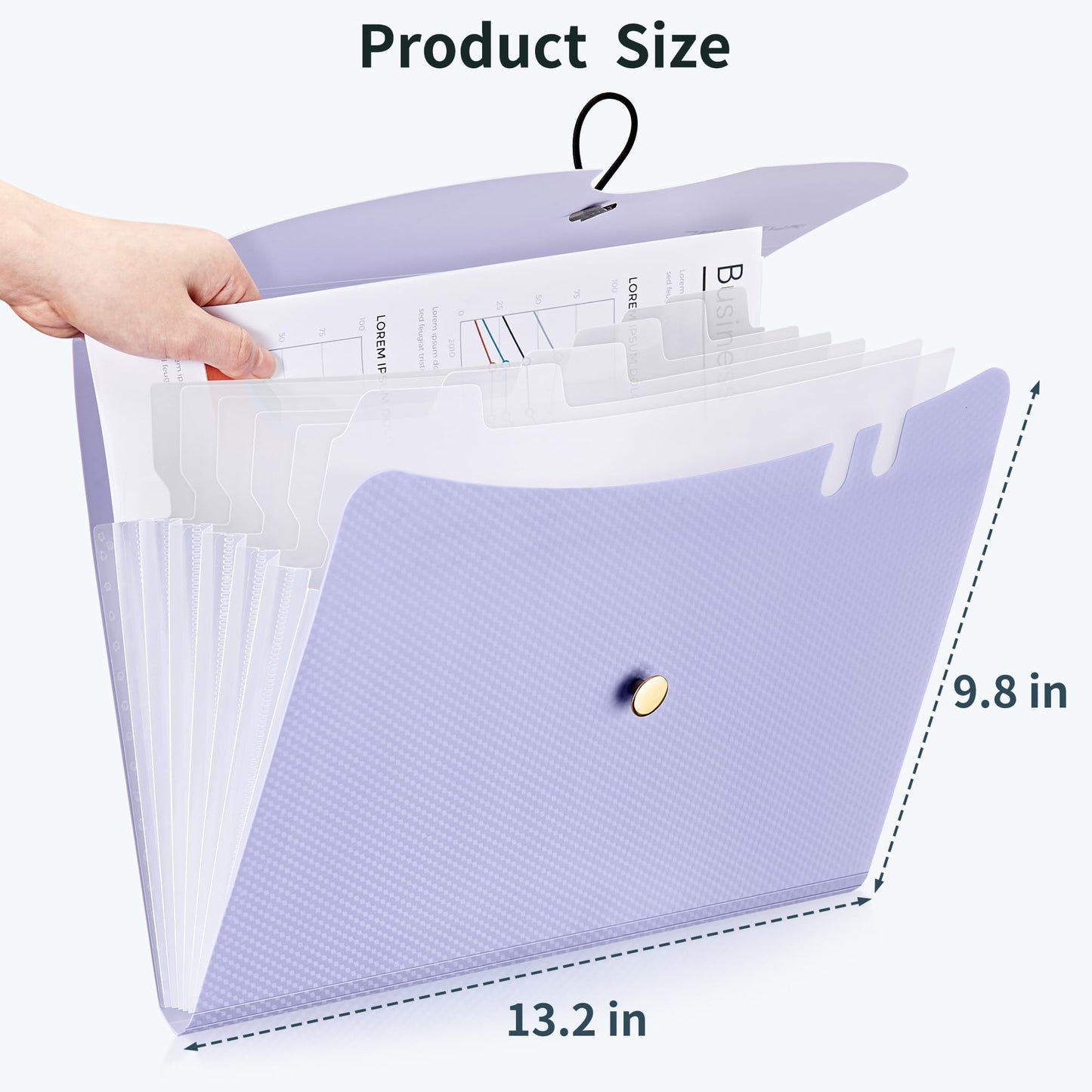 JARLINK 7 Pockets Expanding File Folder, A4 Accordion File Folders with 12 Labels, Cute Paper Organizer, Portable Document Organizer for College School Office Supplies, Macaron Blue & Macaron Pupple