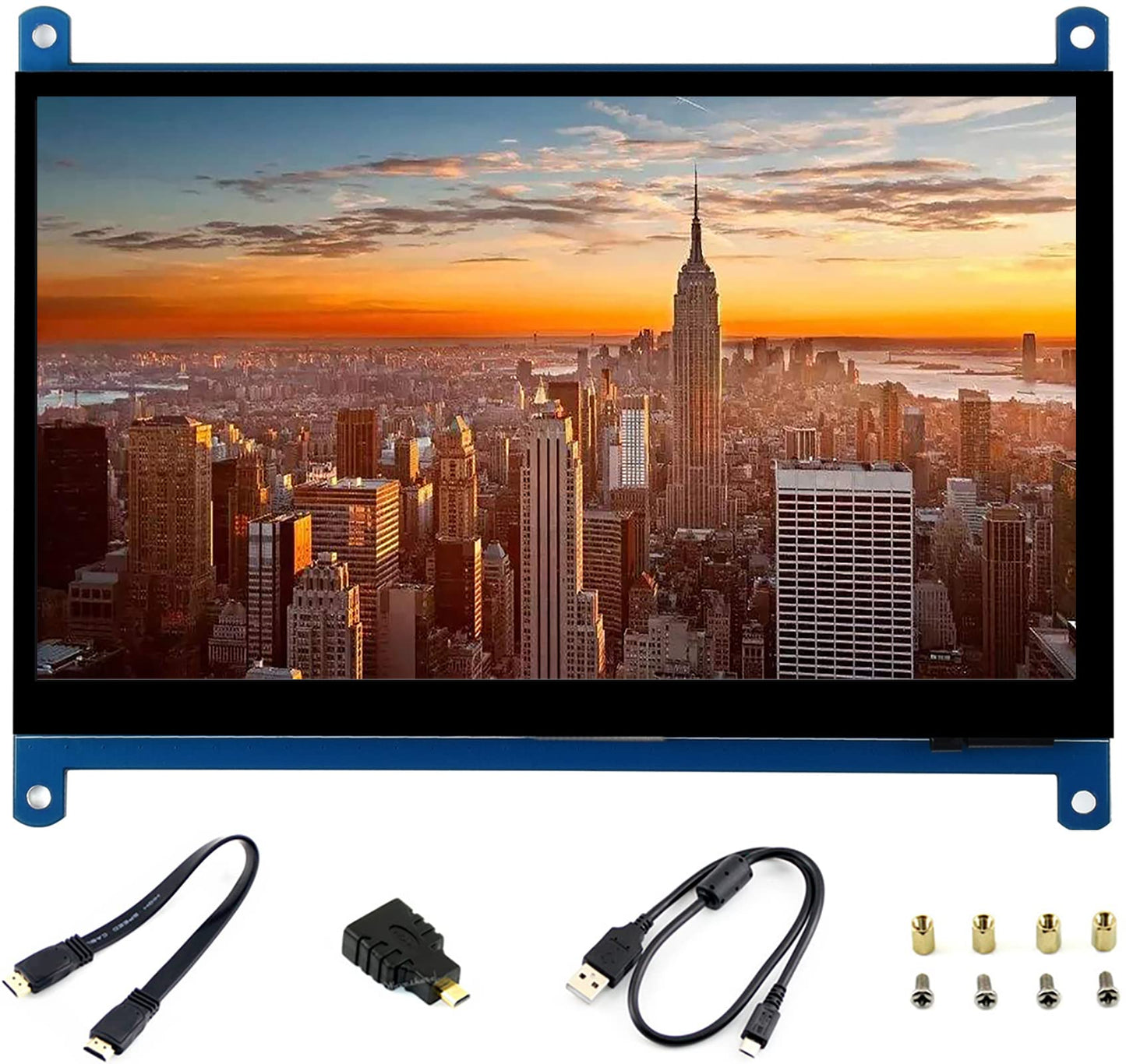 waveshare 7inch HDMI LCD IPS Capacitive Touch Screen 1024×600 Display Monitor Compatible with Raspberry Pi 5/4B/3B+/3B/Pi Zero W/Zero 2W/Pico/Pico W/Pico 2/Pico 2WJetson Nano/Win10/8/7,etc.