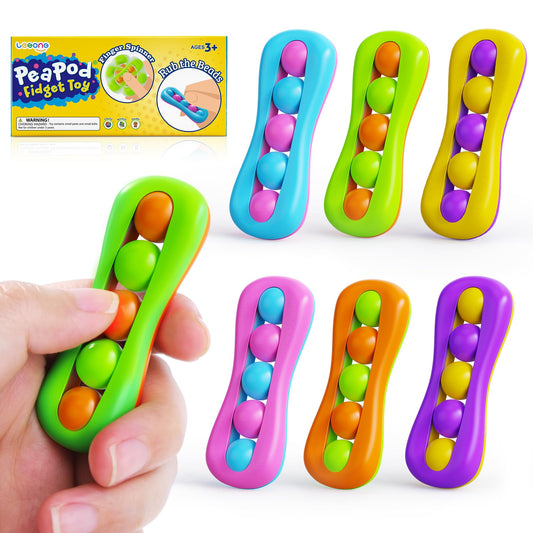 LESONG Fidget Sensory Toys for Kids: 6 Pack Colorful Finger Spinner Toys - Stress Relief ADHD Tools for Kids with Autism - Quiet Desk Fidgets for Classroom - Travel Essentials Road Trip Activities