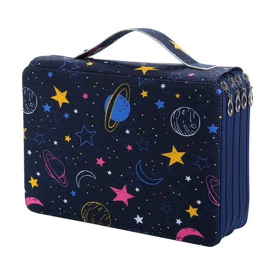 Lbxgap Portable Colored 200 Slots Pencil case Organizer with Printing Pattern for Watercolor Pens or Markers, Pencil Case Organizer for Artist