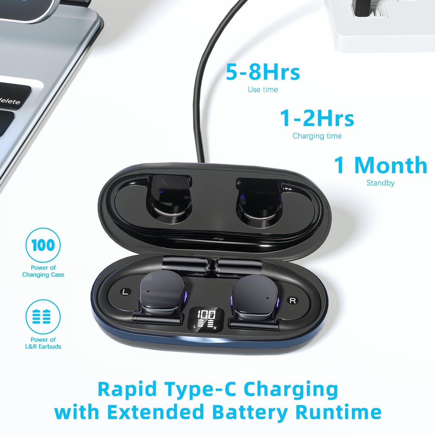AI Translation Earbuds Real Time 164 Languages Translator Earbud 3 in-1 Bluetooth 5.4 Audifonos Traductores Inglés Español Translating Device for Travel Business Leaning iOS & Android Compatible