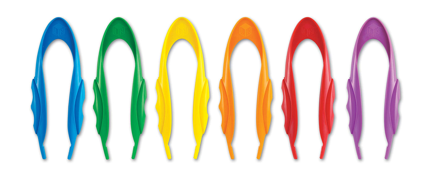 Learning Resources Jumbo Tweezers, Set Of 12, Sorting & Counting, Preschool Science, Homeschool, Toddler Fine Motor Skill Development (Pack of 12)