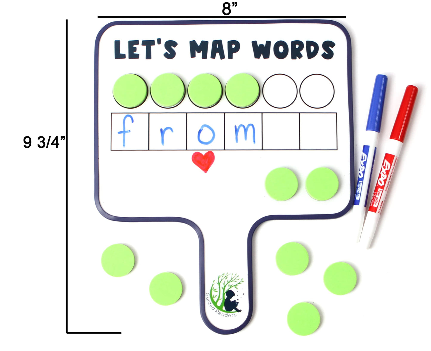 6 Map-Its Paddles for Word Mapping | Hands-On Phonemic Awareness Tool | Magnetic Dry-Erase Paddles for Phonics & Spelling | Structured Literacy & Science of Reading Classroom Resource