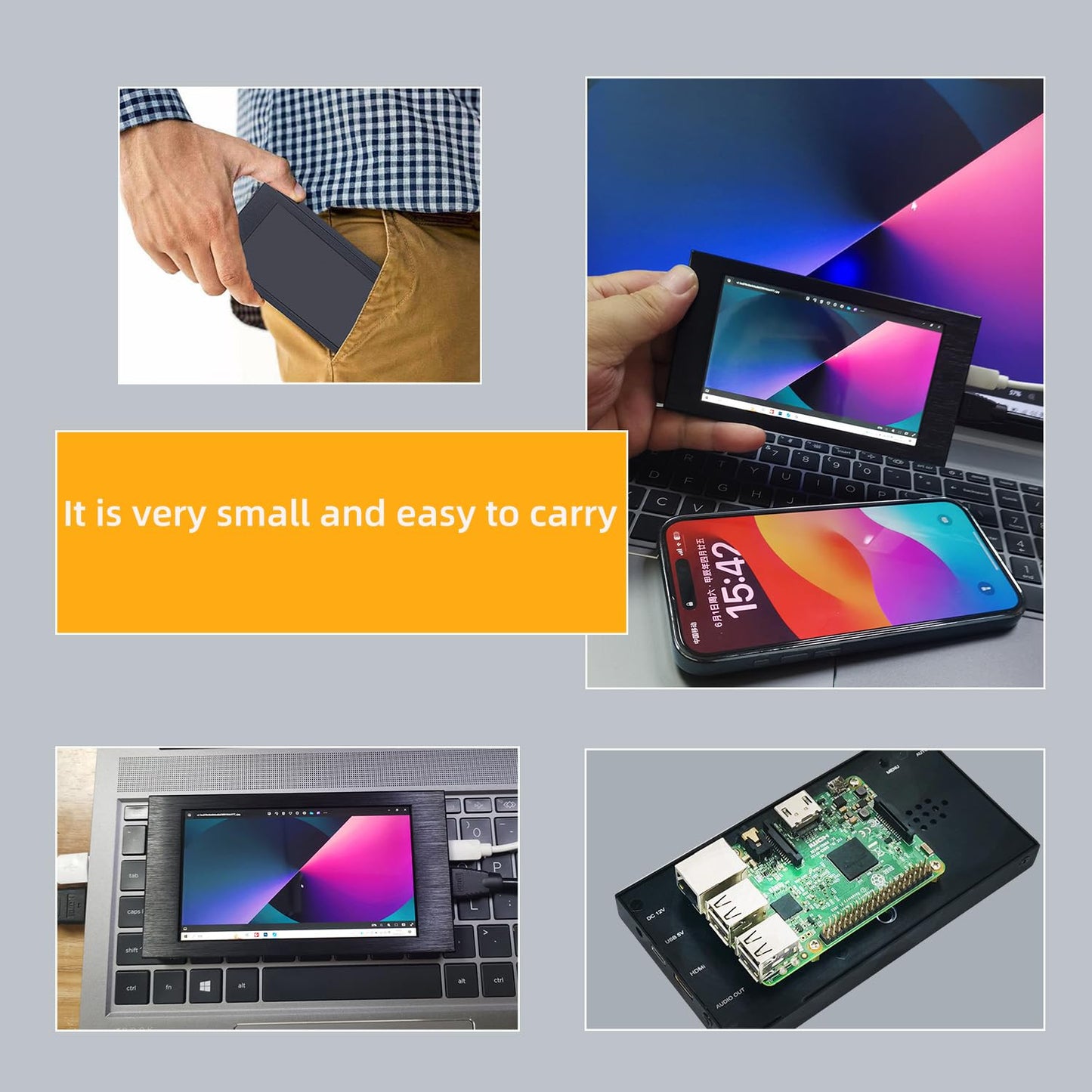 VIEWMEI 5 inch IPS Small Hdmi Monitor 1280 * 720 Mini LCD Screen Portable Display Monitor