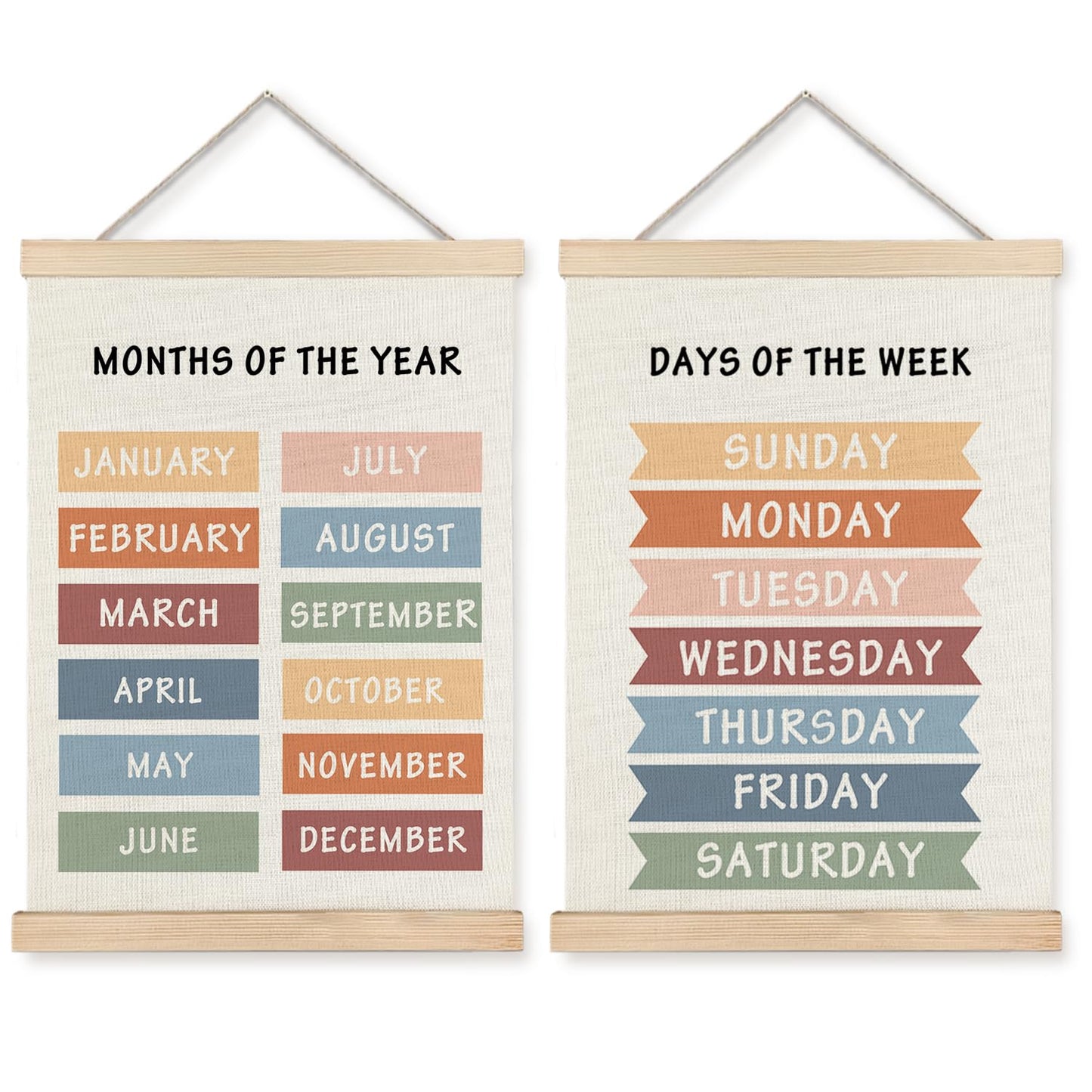 Supwhd Days of the Week Posters for Classroom, Days of the Week Learning Posters Wall Decor for Nursery Kids Room Playroom Classroom Preschool, Days of the Week Poster Hanger Frame, 12x16