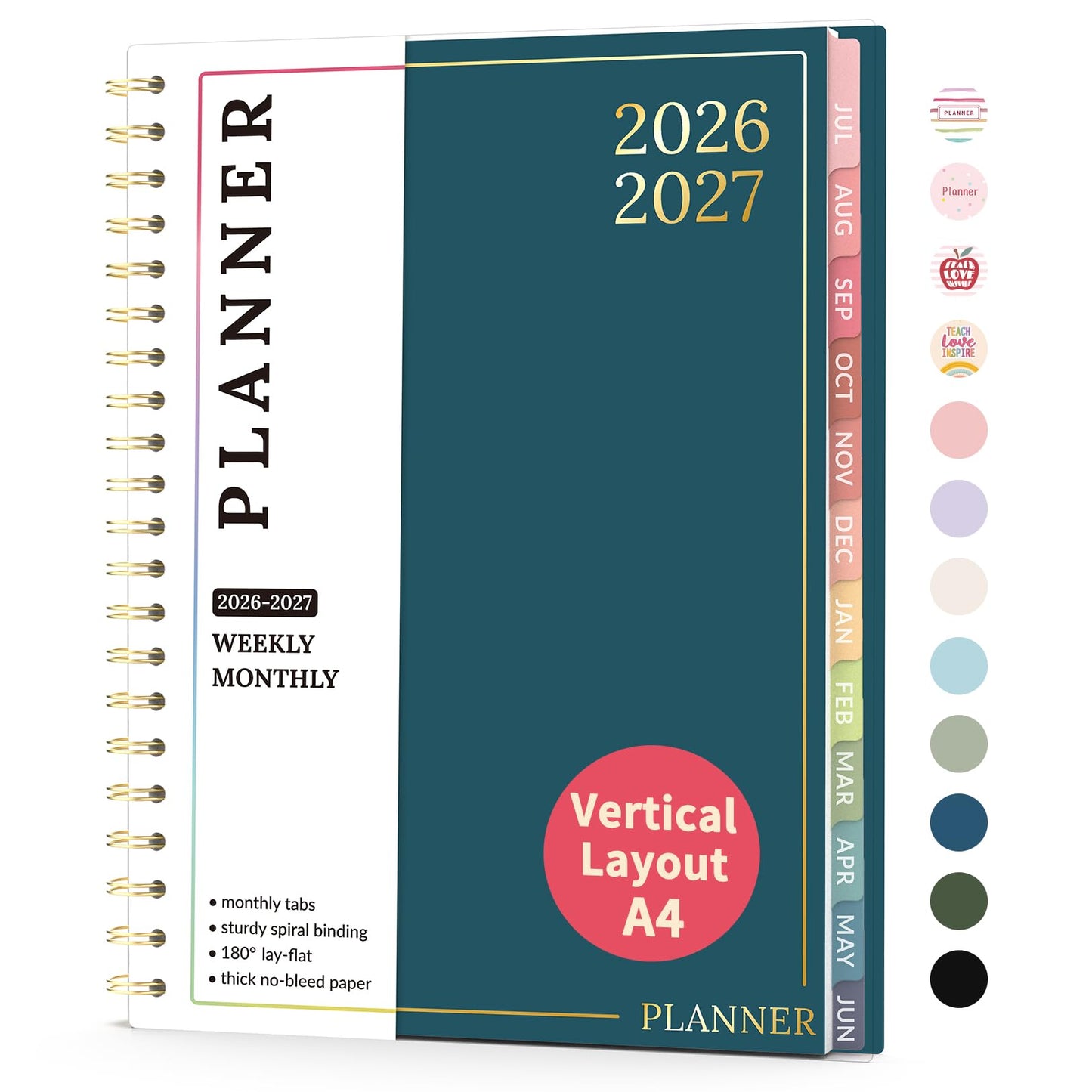 Teacher Planner 2026-2027, Forvencer Academic Planner 2026-2027, Jul 2026 - Jun 2027, 8.5"x11", Weekly & Monthly Planning Book with 7 Periods, School Agenda for Teacher Student, A4, Navy Blue