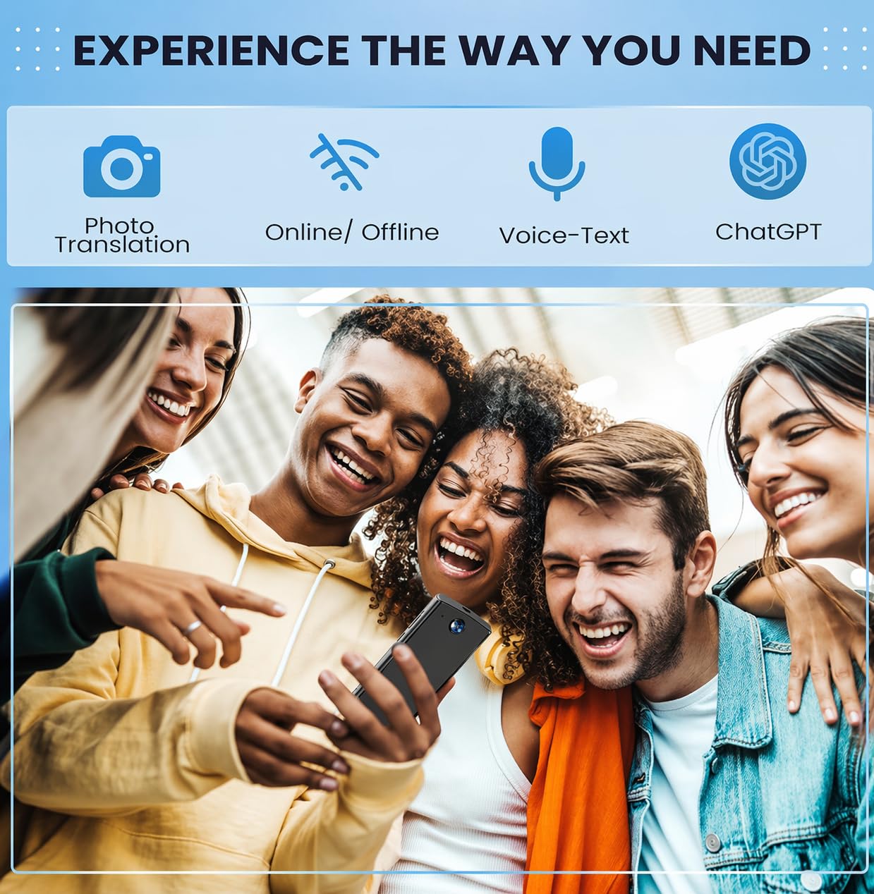 AI Language Translator Device, Voice-Text Translator Device in 138 Languages For Business and Learning, Online/Offline/ChatGPT/Photo Translation