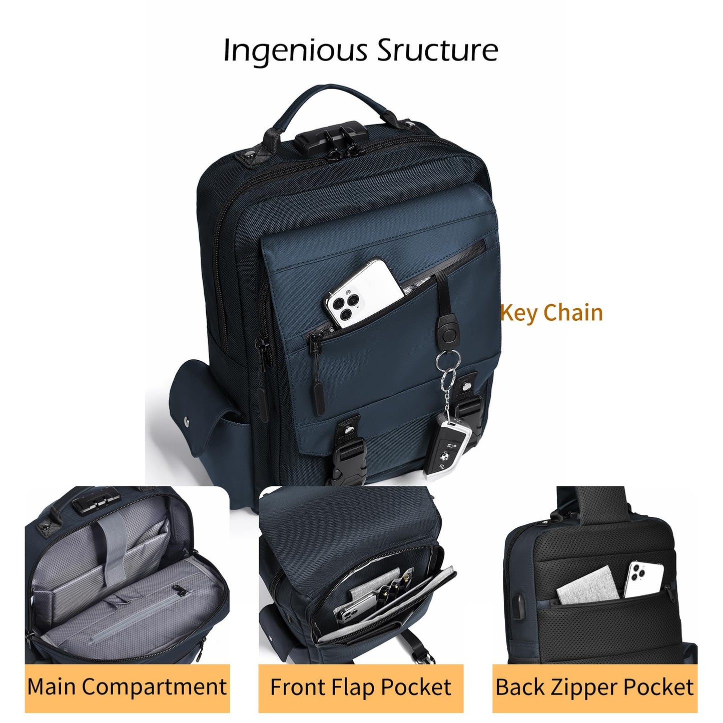 Leaper Anti-Theft Crossbody Sling Bag：one-handed quick-open lock in 3 seconds & hidden zippered pockets for Travel, Work & Daily Commute, DarkGreen