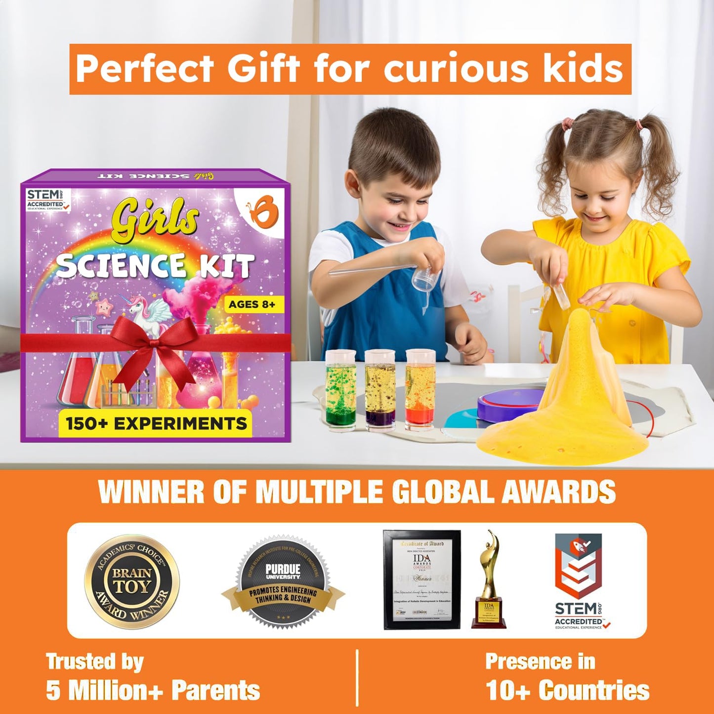 Butterfly EduFields 150+ Girls Science Kit for Kids 8-12 Ages 8 9 10 11 12 Years | Girls Science Experiments | Birthday for Girl | Fun STEM Learning and Educational Toys
