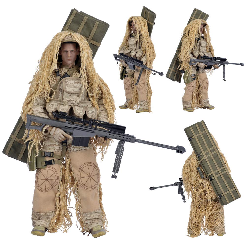 YEIBOBO ! Highly Detail Special Forces 12inch Action Figure SWAT Team (Sniper - Desert)