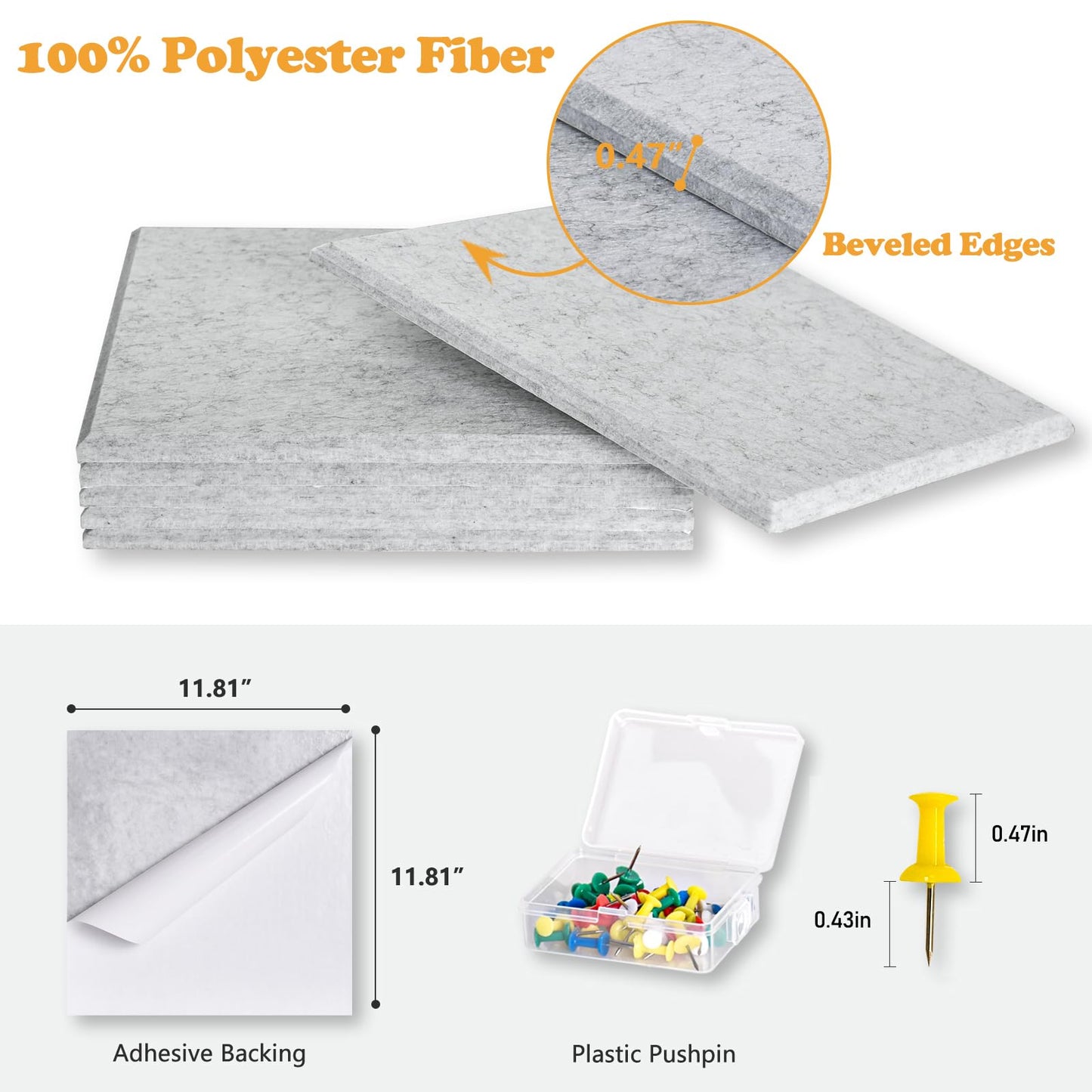 Thick Cork Board Tiles for Wall with Push Pins, Removable 36"x24"x0.47" Bulletin Board Sets, Magrowill 6 Packs Felt Panels Self-Adhesive Pin Board