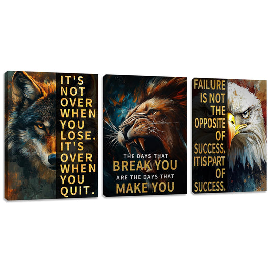 3 Panel Print Canvas Wall Art Motivational Office Wall Decor Painting Inspirational Posters Modern Inspiring Artwork for Home Living Room Bedroom Wall Decor Office Wall Art Ready to Hang - 36"Wx 16"H