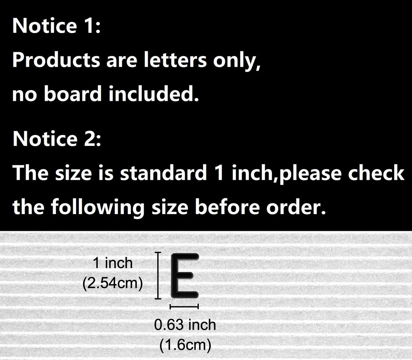 G GAMIT Pre-cut 378pcs Standard 1inch Black Letters Only (No Board Included)