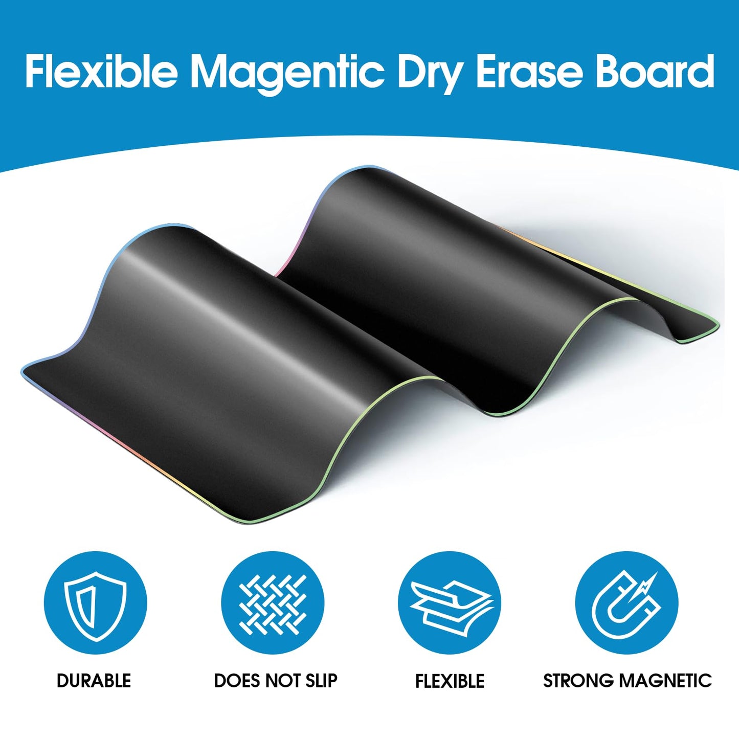 MaxGear 5 Pack Black Magnetic Dry Erase Board for Fridge, 12 x 8 Inch Whiteboard for Refrigerator, Magnetic Writing Board, Includes 5 Liquid Chalk Markers, 5 Magnets, 1 Eraser and 1 Cleaning Cloth